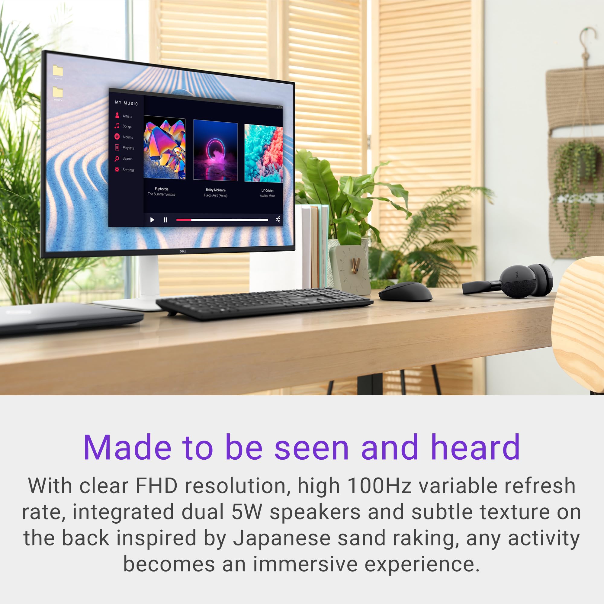 Dell S2725Hs 27 Inch Monitor, Fhd (1920X1080) Display, 100Hz Refresh Rate, 1500:1 Contrast Ratio, Tv Rheinland Eye Comfort 4 Sta
