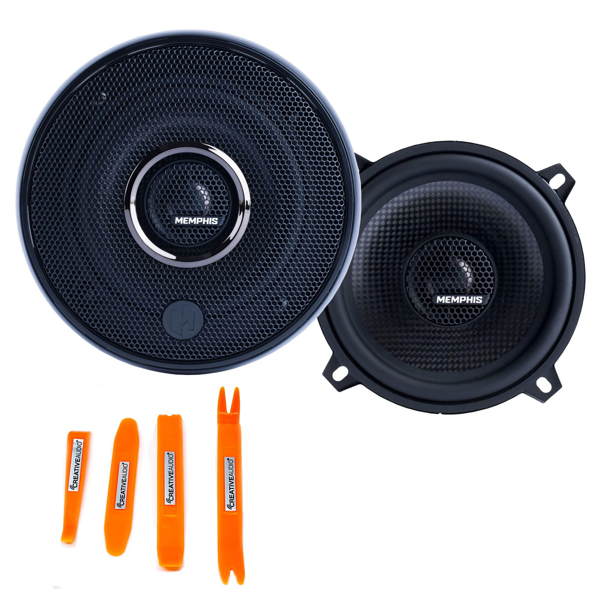 Memphis 15-MCX5 5.25 Coaxial Speakers with in-line Crossover - Pair + Creative Pry Tool Kit