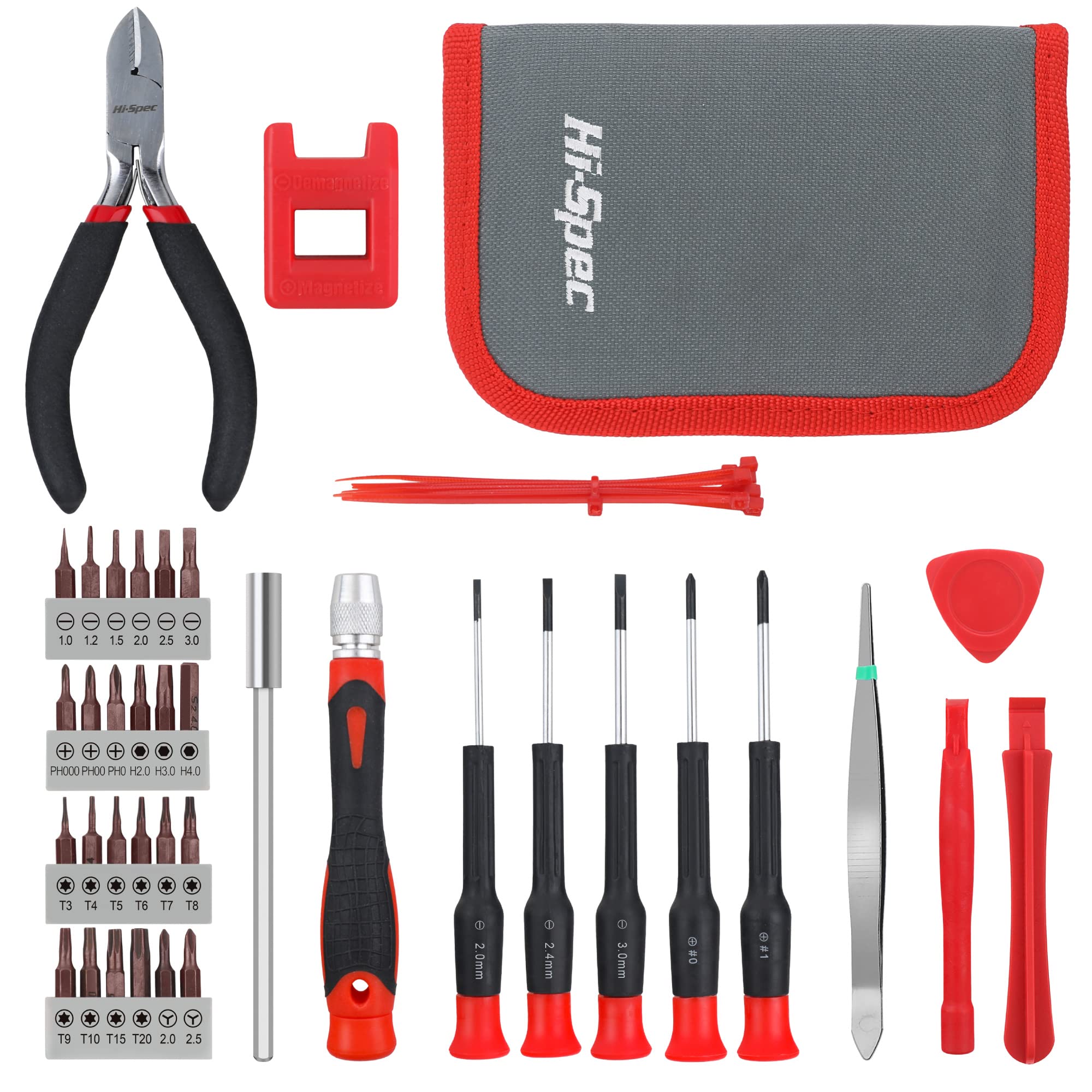 Hi Spec 38Pcs Electronics Repair Tool Kit, Precision Screwdriver Set Magnetic, Computer Screwdriver Kit, Pc Building Tool Kit Fo