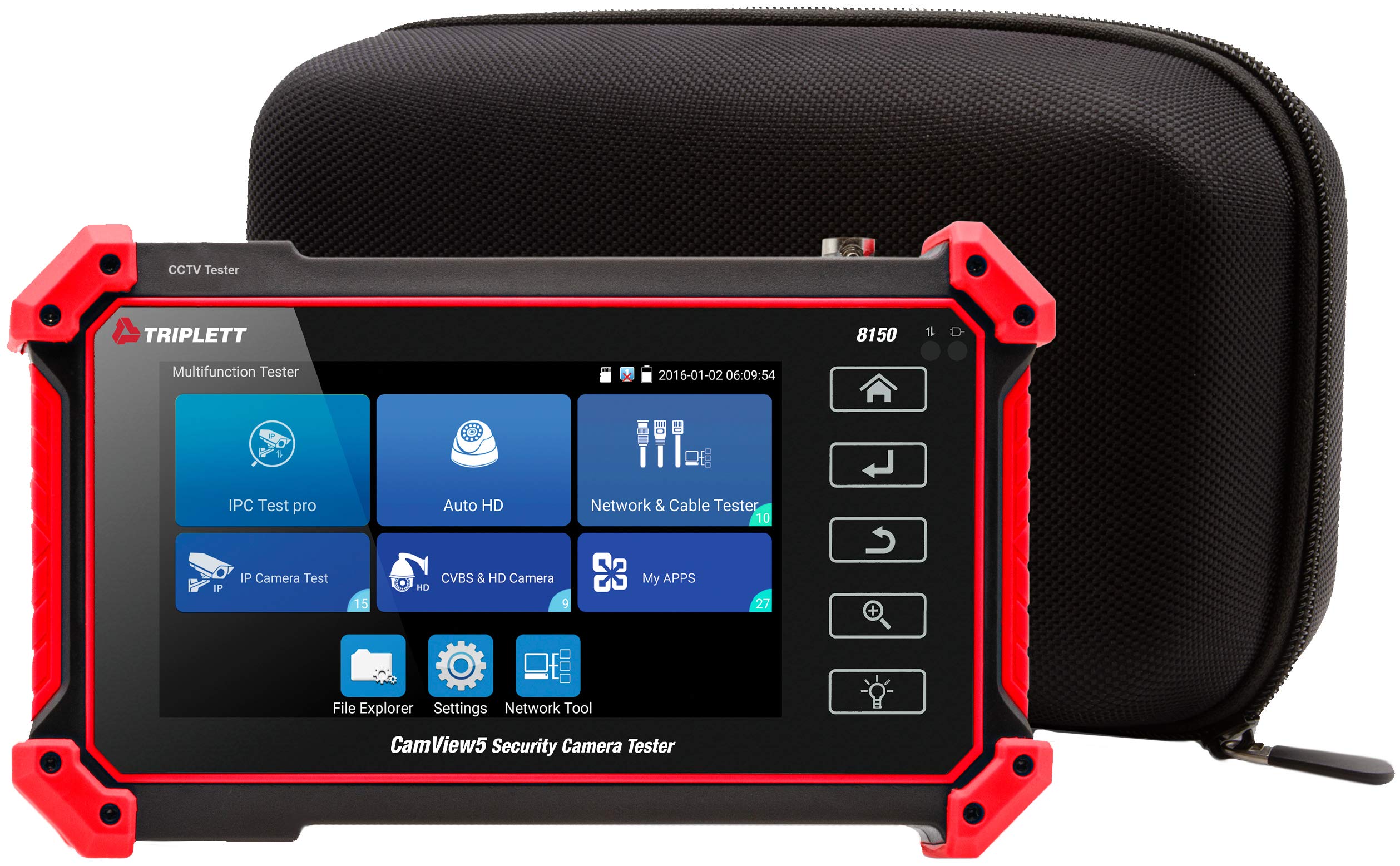 Triplett 8150 Camview Ip Pro 5 Cctv Security Camera Tester With 5'' Touchscreen   4K / 1080P Ip, Analog, Tvi, Cvi, Ahd