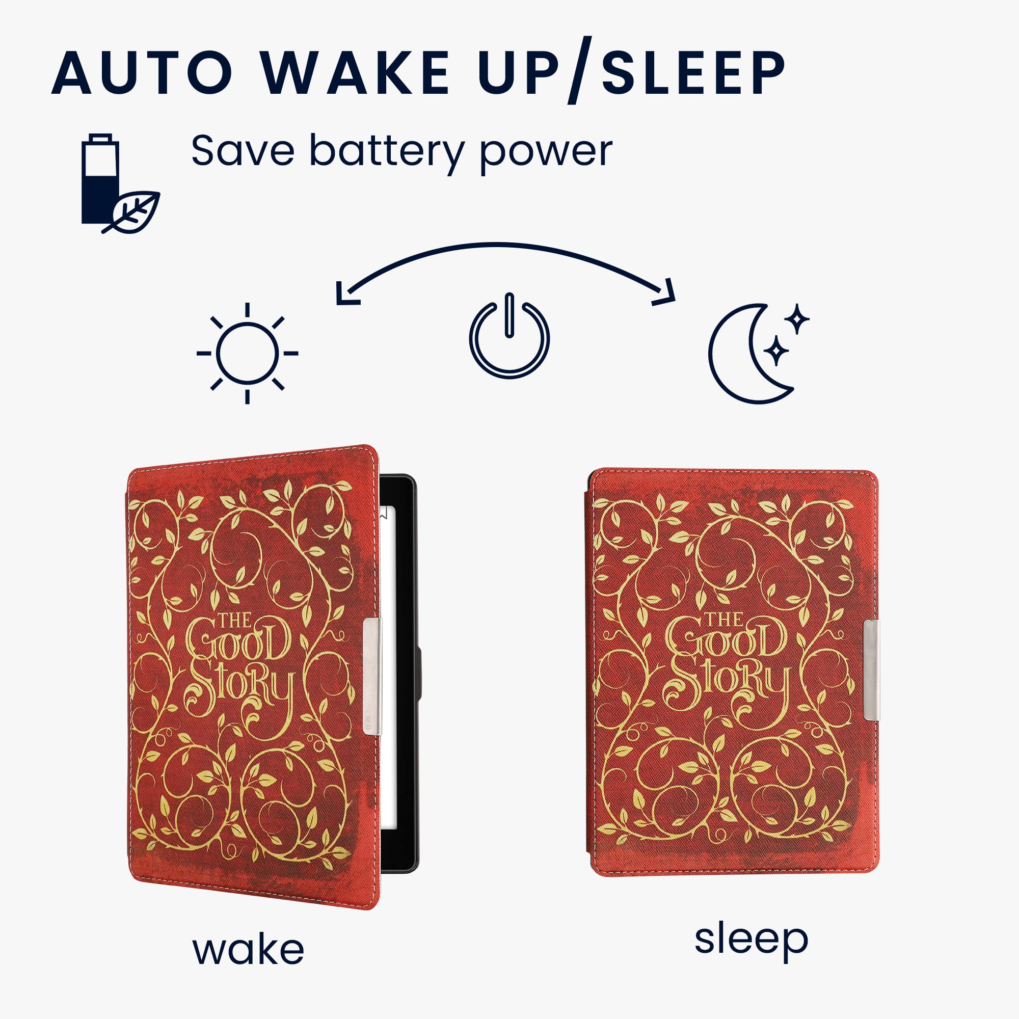 Kwmobile Case Compatible With Kobo Aura One Case   Ereader Cover   Good Story Yellow/Orange/Red