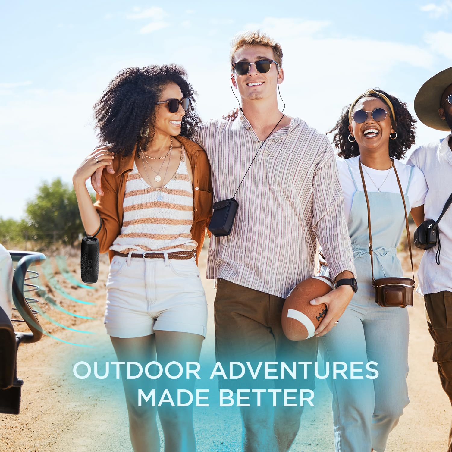 Oontz Cylinder Portable Bluetooth Speaker 5.0   Ipx7 Waterproof, 14W Enhanced Sound, 20 Hr Battery, 100Ft Wireless Range, Deep Bass And Clear Audio, Durable Shower Speaker For Pool Or Beach (Black)