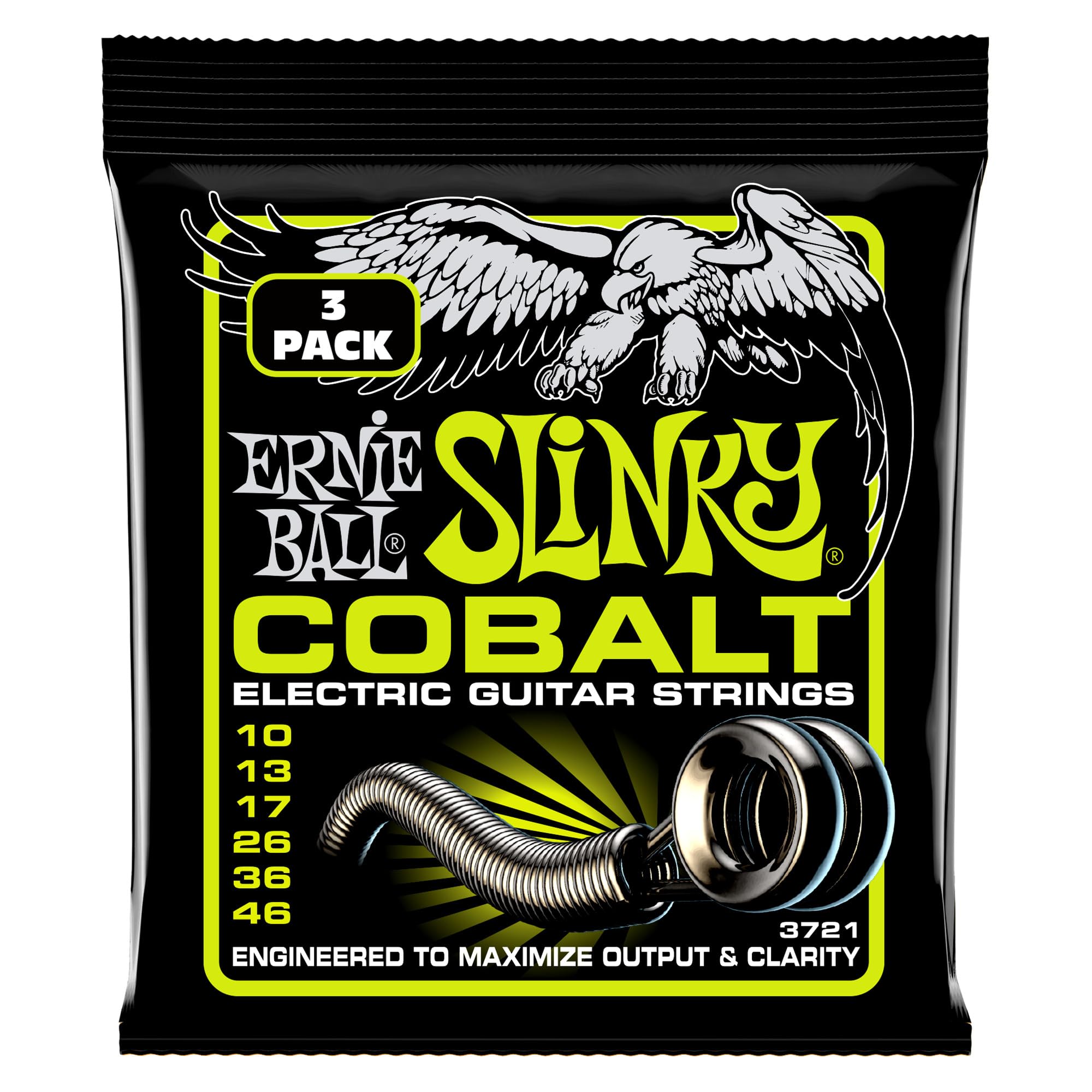 Ernie Ball Regular Slinky Cobalt Electric Guitar Strings 3pack, 1046 Gauge (P03721)
