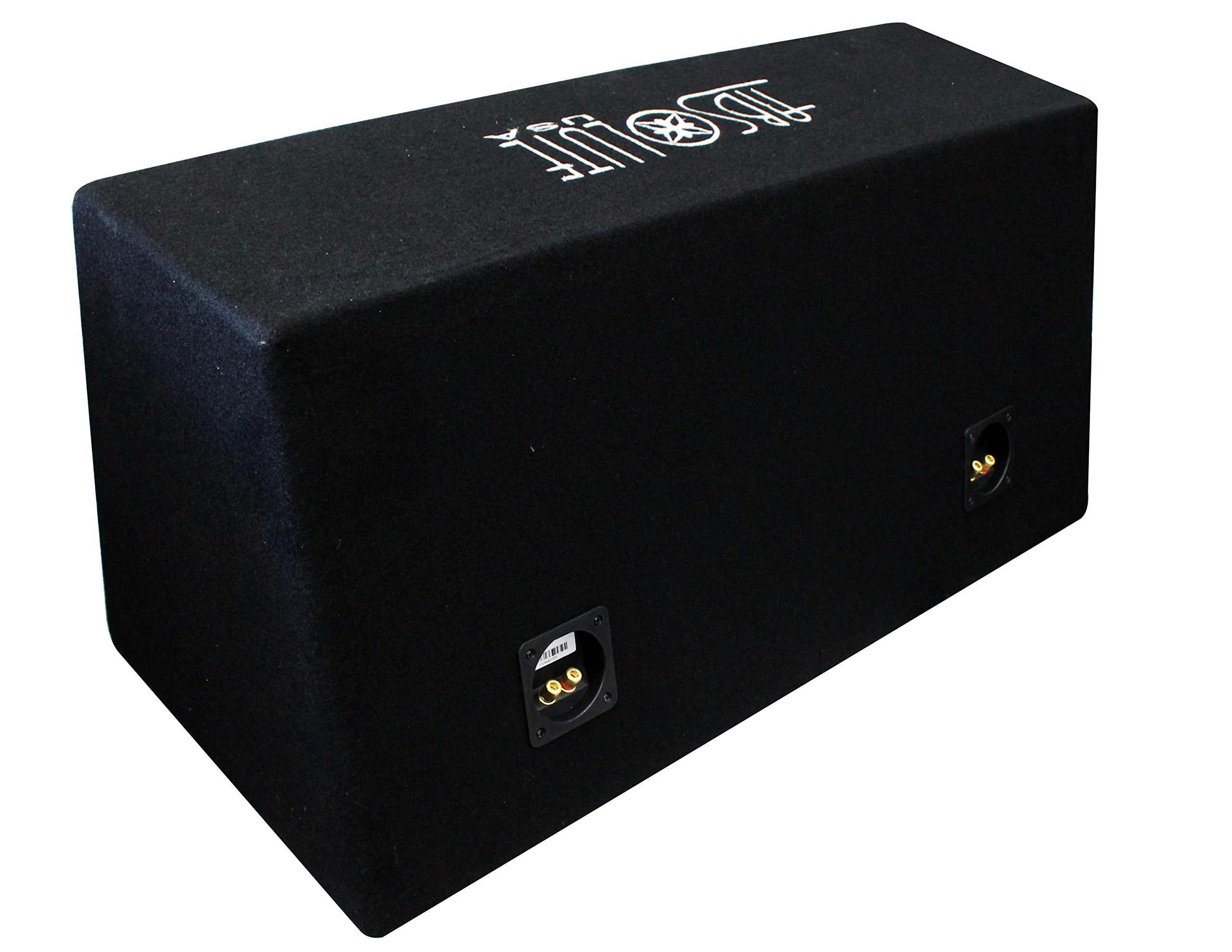 Absolute Usa Fbd12Bk 3000 Watts Bass Box Dual 12 Inch Subwoofer Enclosure Box (Black)