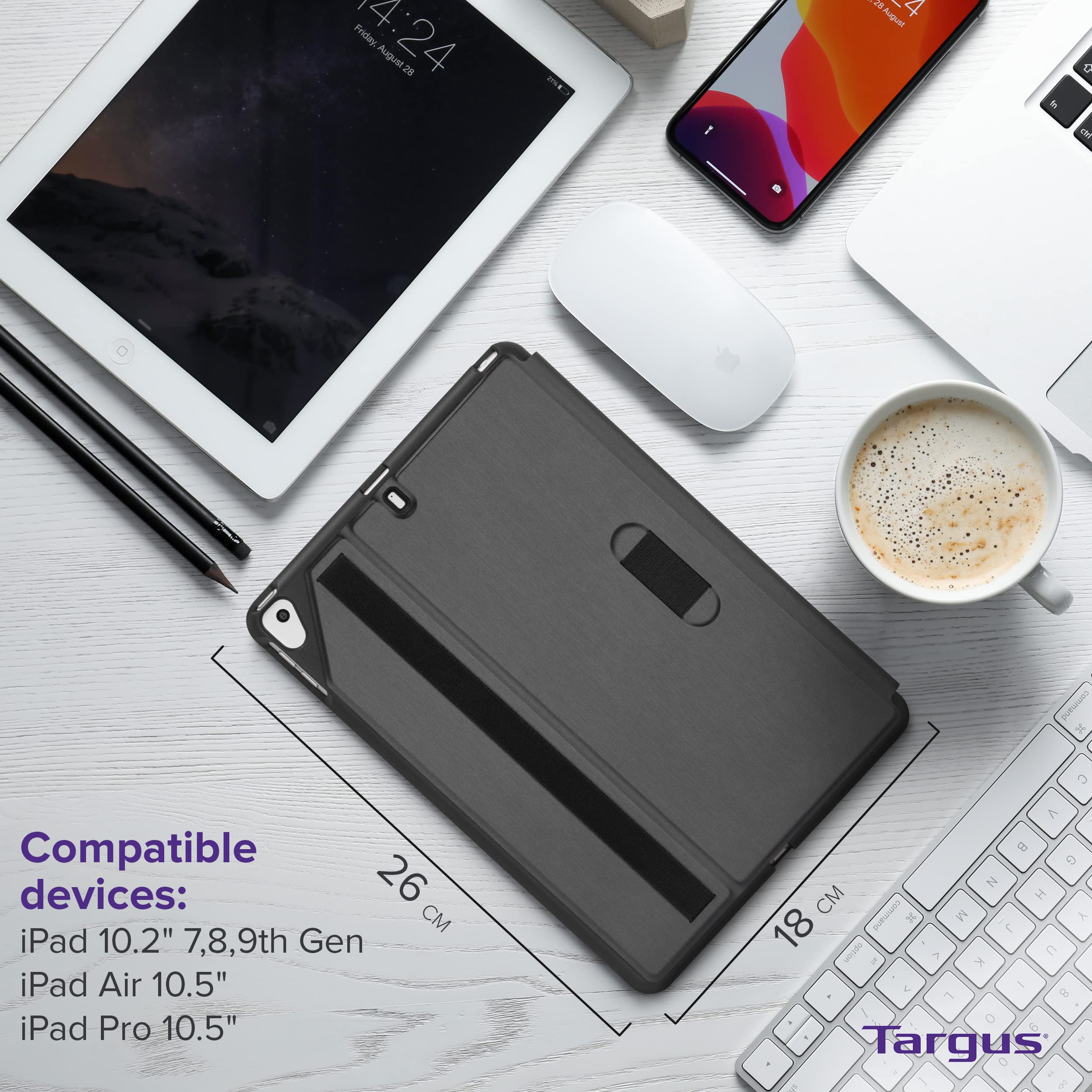 Targus Click-In Ipad Case (8Th/7Th Generation) 10.2 Inch, Ipad Air 10.5 Inch & Ipad Pro 10.5 Inch, Tablet Pouch With Auto Sleep/