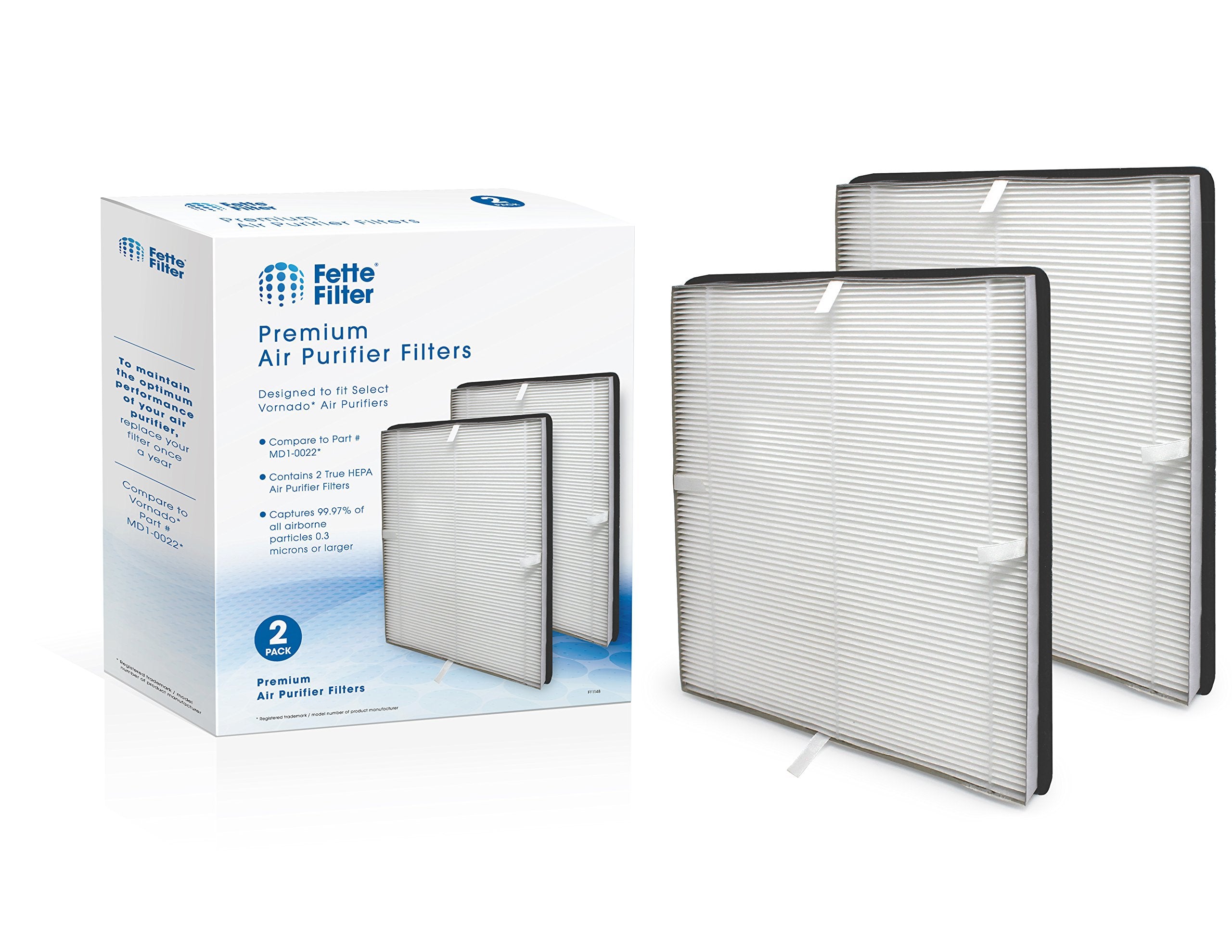 Fette Filter   2 Premium H13 True Hepa Air Purifier Filters Compatible With Vornado Air Purifier Models Ac300 Ac350 Ac500 Ac550