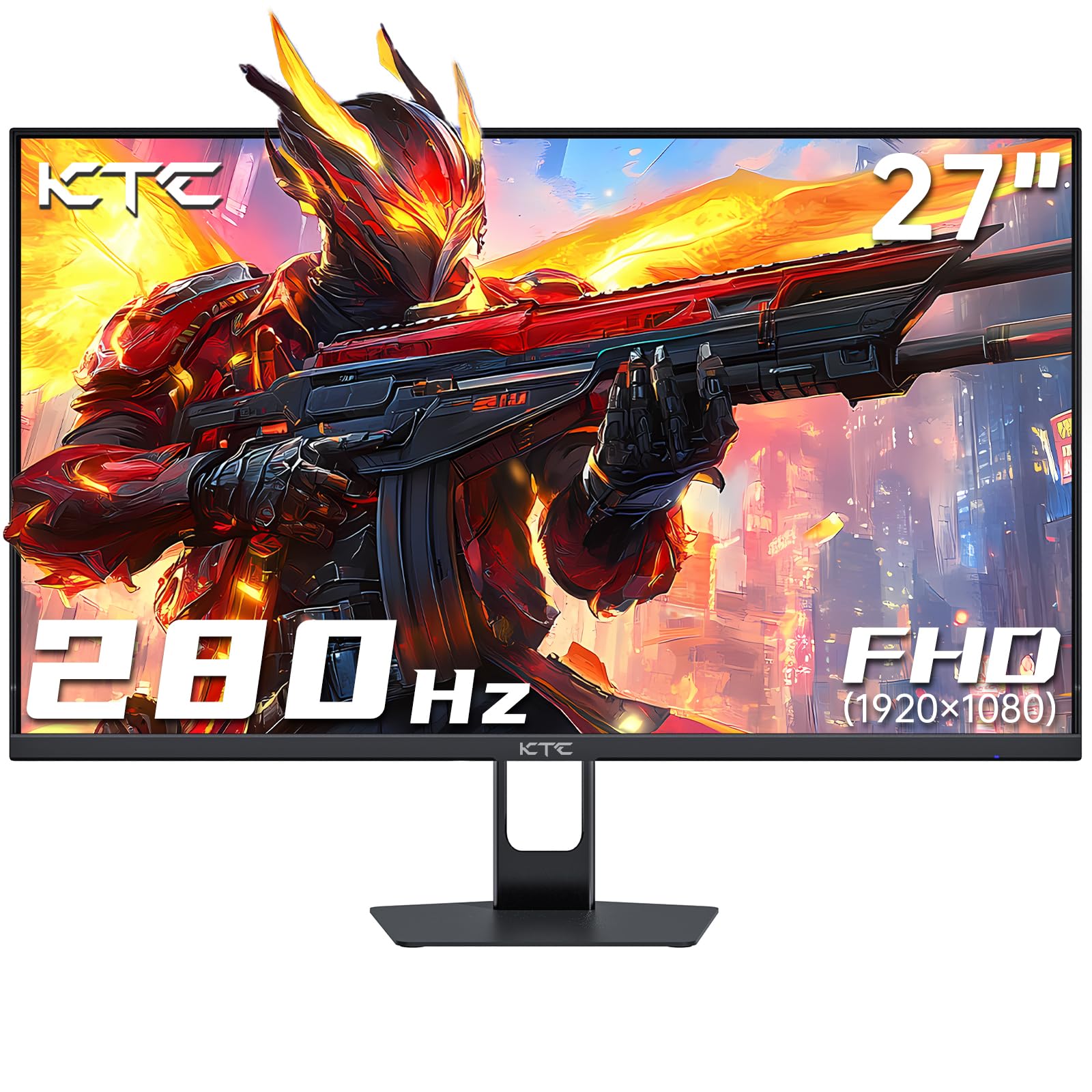 Ktc 27 Inch 280Hz Gaming Monitor, Fhd 1080P 240Hz Pc Computer Monitor, Fast Va Panel, 1Ms Gtg, Freesync G Sync Compatible, Hdr S