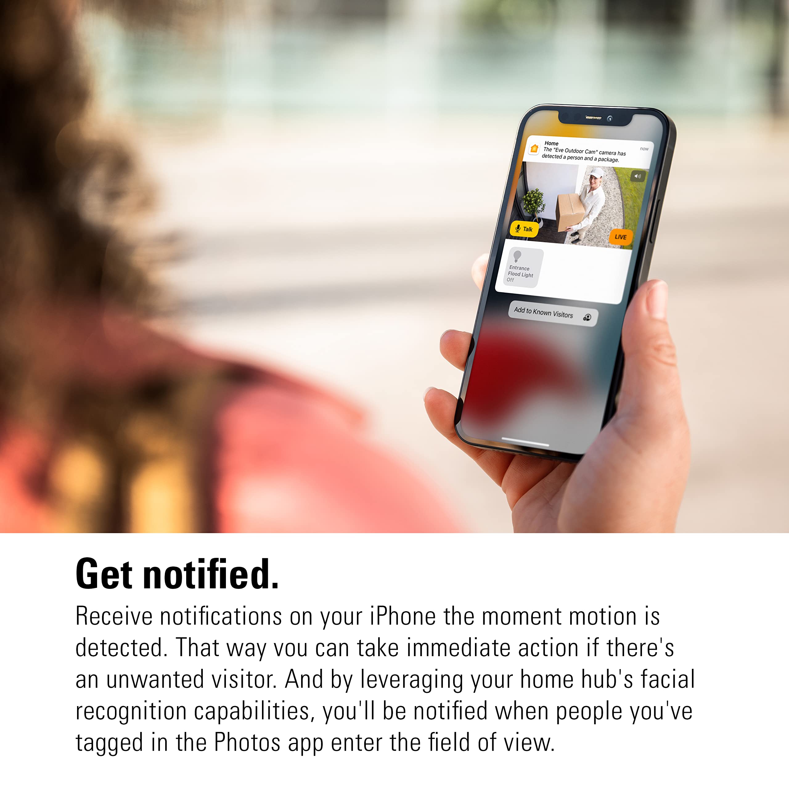 Eve Outdoor Cam   Secure Floodlight Camera, Maximum Security & Privacy (Homekit Secure Video), 1080P, Night Vision, Wi Fi (2.4 G