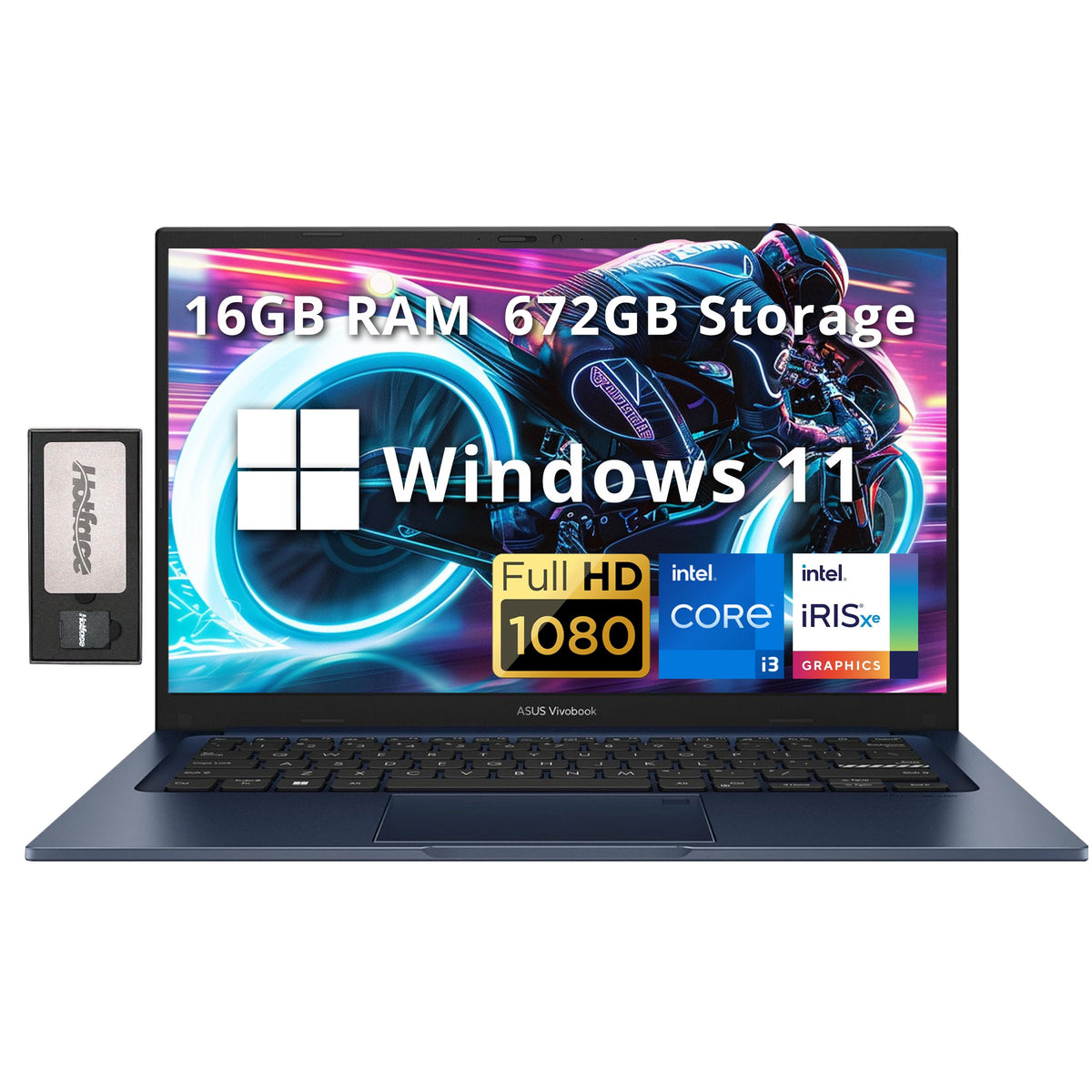 Asus Vivobook 14'' Fhd Ips Laptop, Intel I3 1215U, 16Gb Ram, 672Gb Storage(512Gb Ssd+160Gb Docking Station Set), Intel Iris Xe G