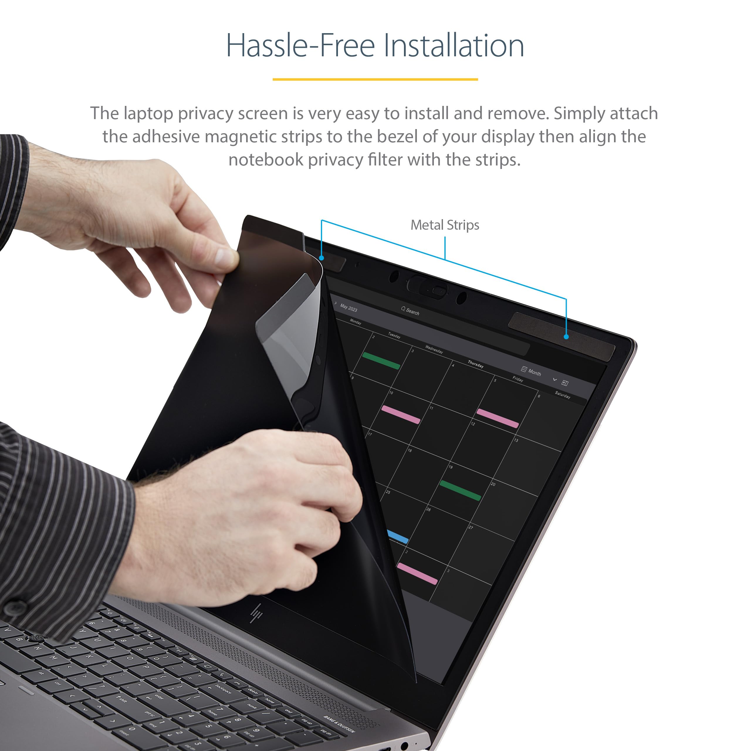 Startech.Com Laptop Privacy Screen For 15.6 Notebook - Magnetic Removable Laptop Display Security Filter - Blue Light Reducing S