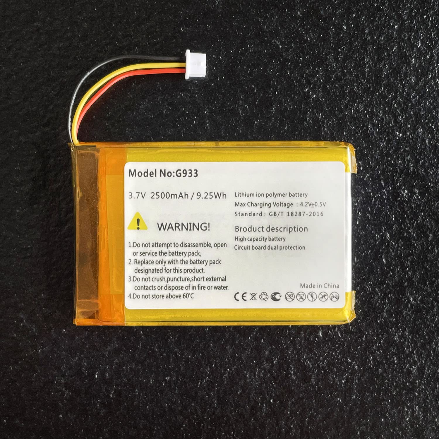 Wrumi 2500Mah 533 000132 For Logitech Battery G933, G933S, G533, G533S, G935 Headset Battery