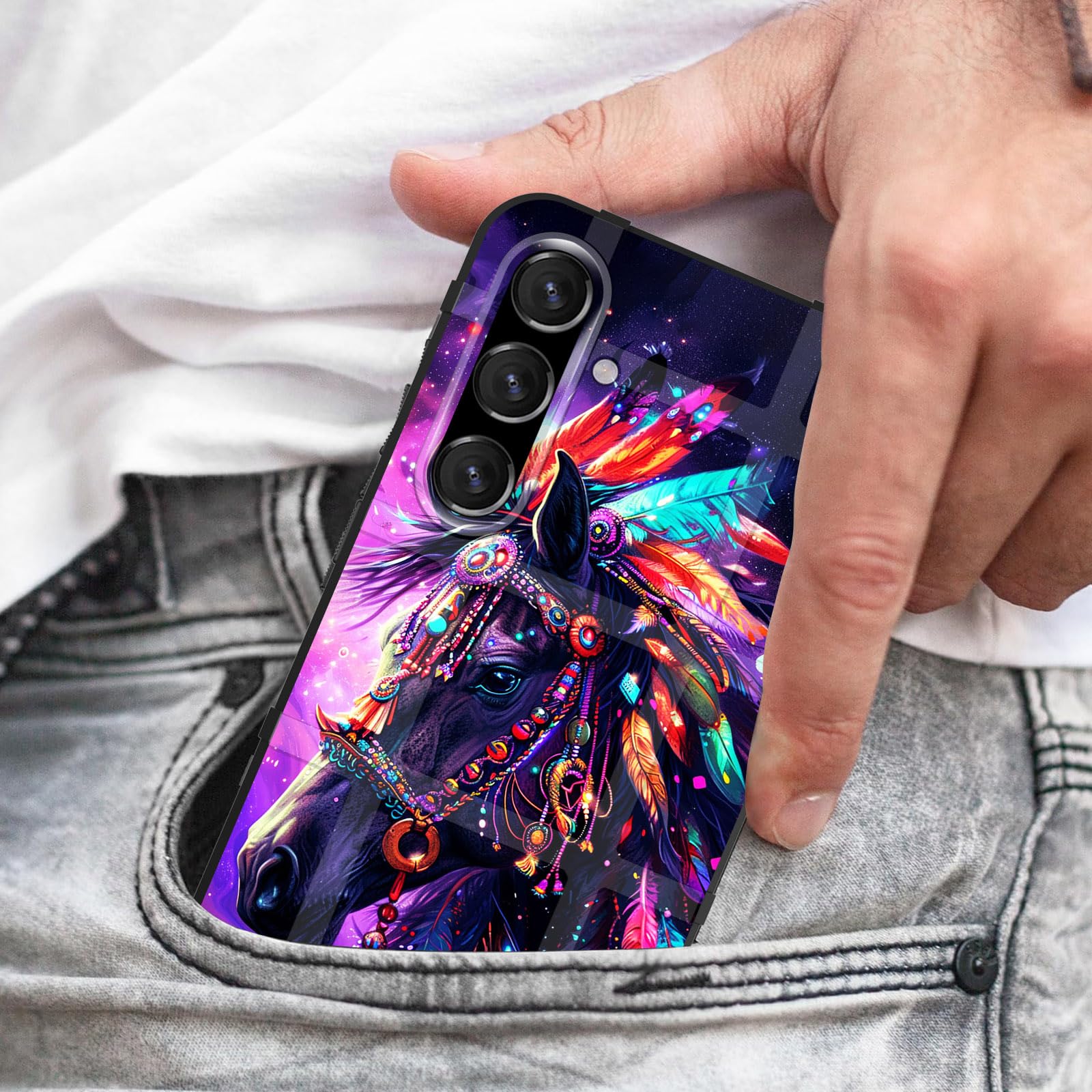 Gfewytjyj For Galaxy S24 Fe Case,Fashion Shock-Absorption Flexible Tpu Bumper Soft Rubber Protective Phone Case Cover For Samsun