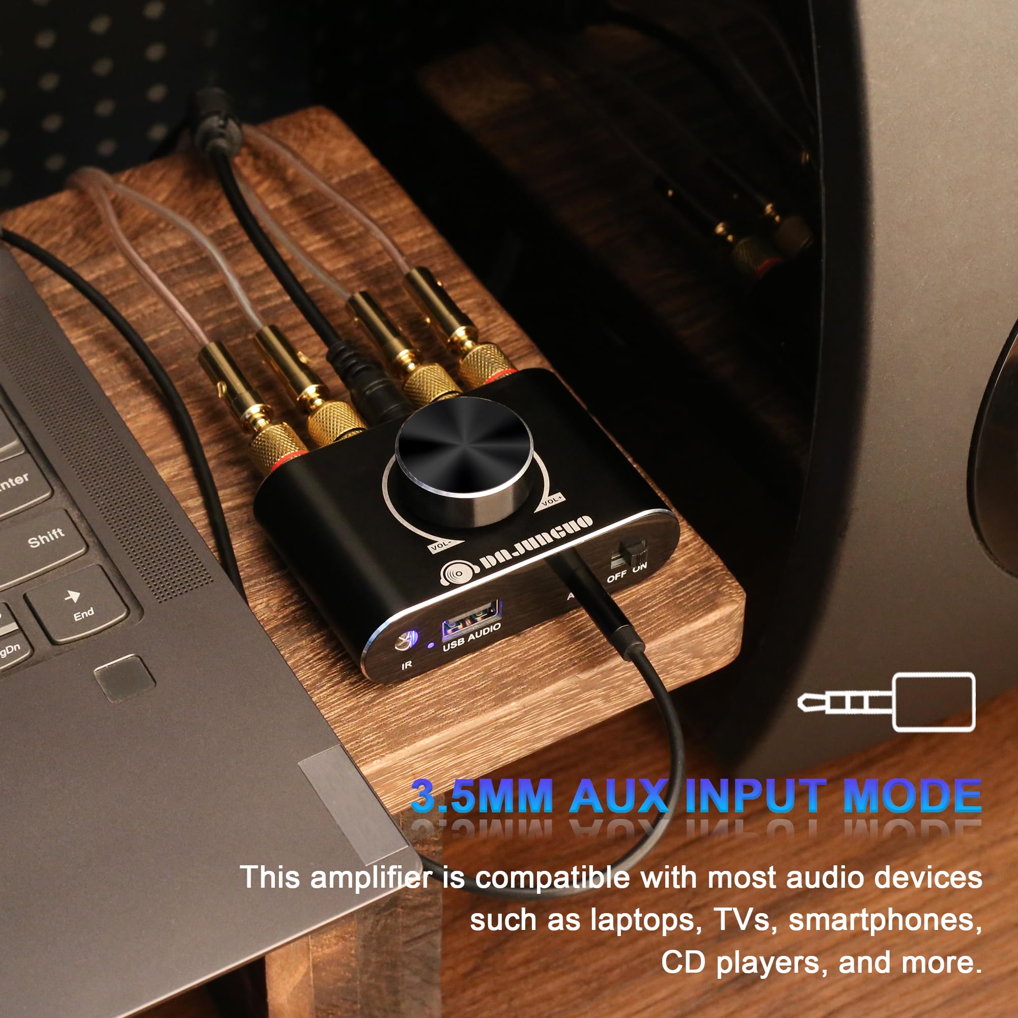 X15H Audio Amplifier 2.0 Channel 20W+20W Bluetooth Amp With Remote Control Function,Supports Bluetooth/Usb/Aux Input, Include 12