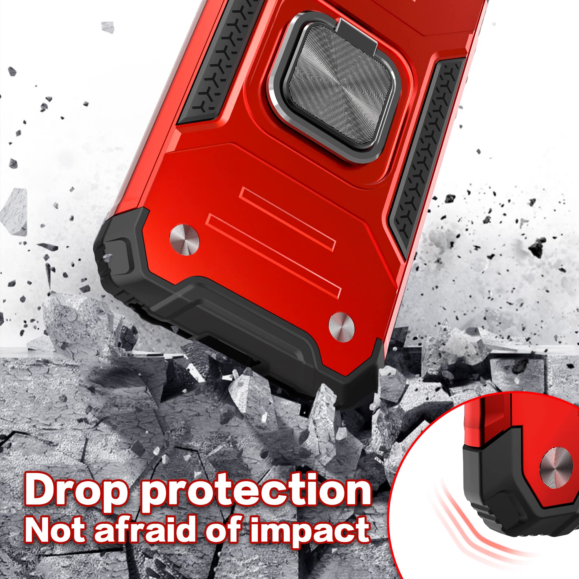 Idystar For Galaxy A02S Case With Screen Protector,For Galaxy A02S Case,Shock Absorption Heavy Duty Drop Test Slim Cover With Ki