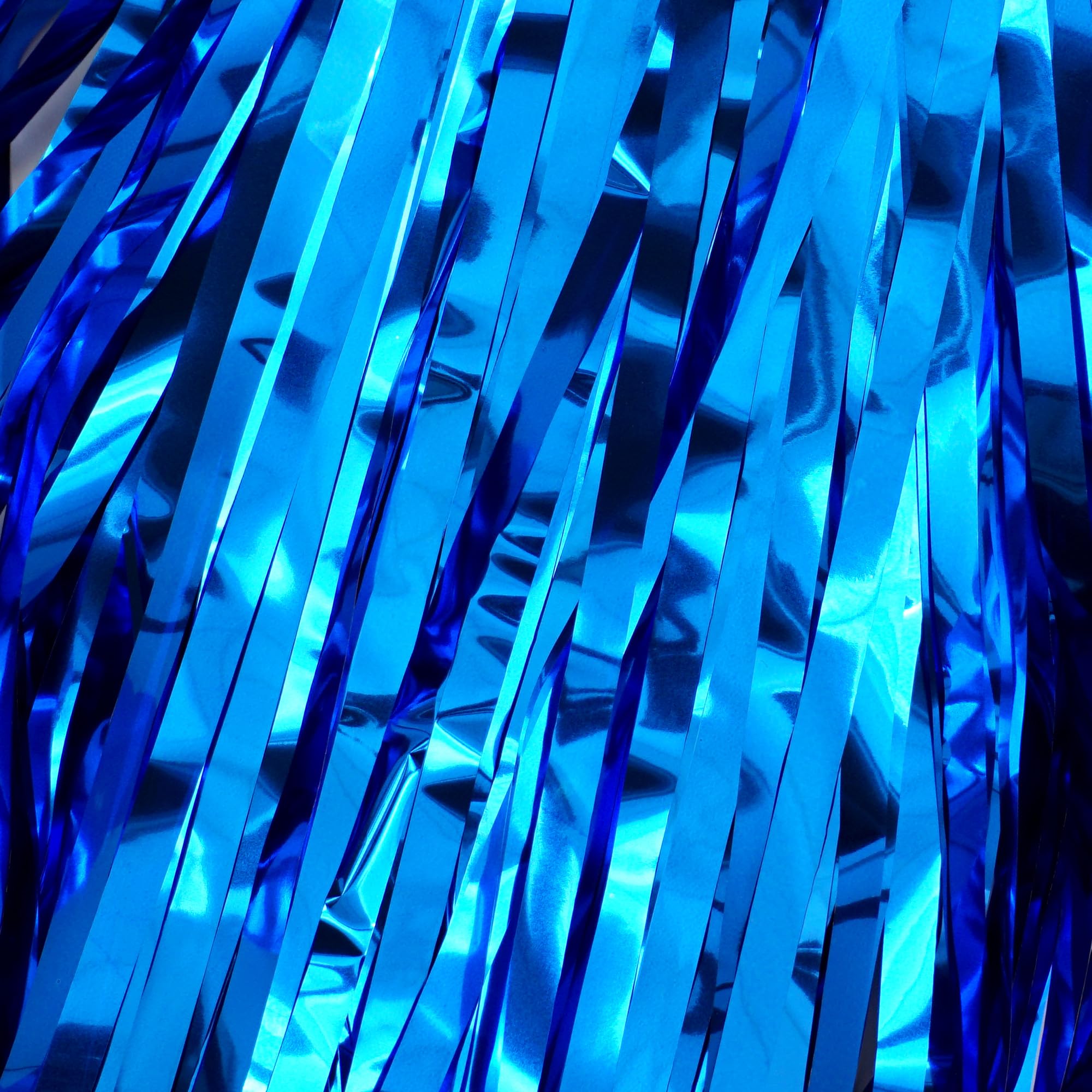 2 Pack Blue Fringe Backdrop Curtains, Blue Streamers Party Backdrop, Baby Shower Decorations, Party Decorations Supplies For Bir