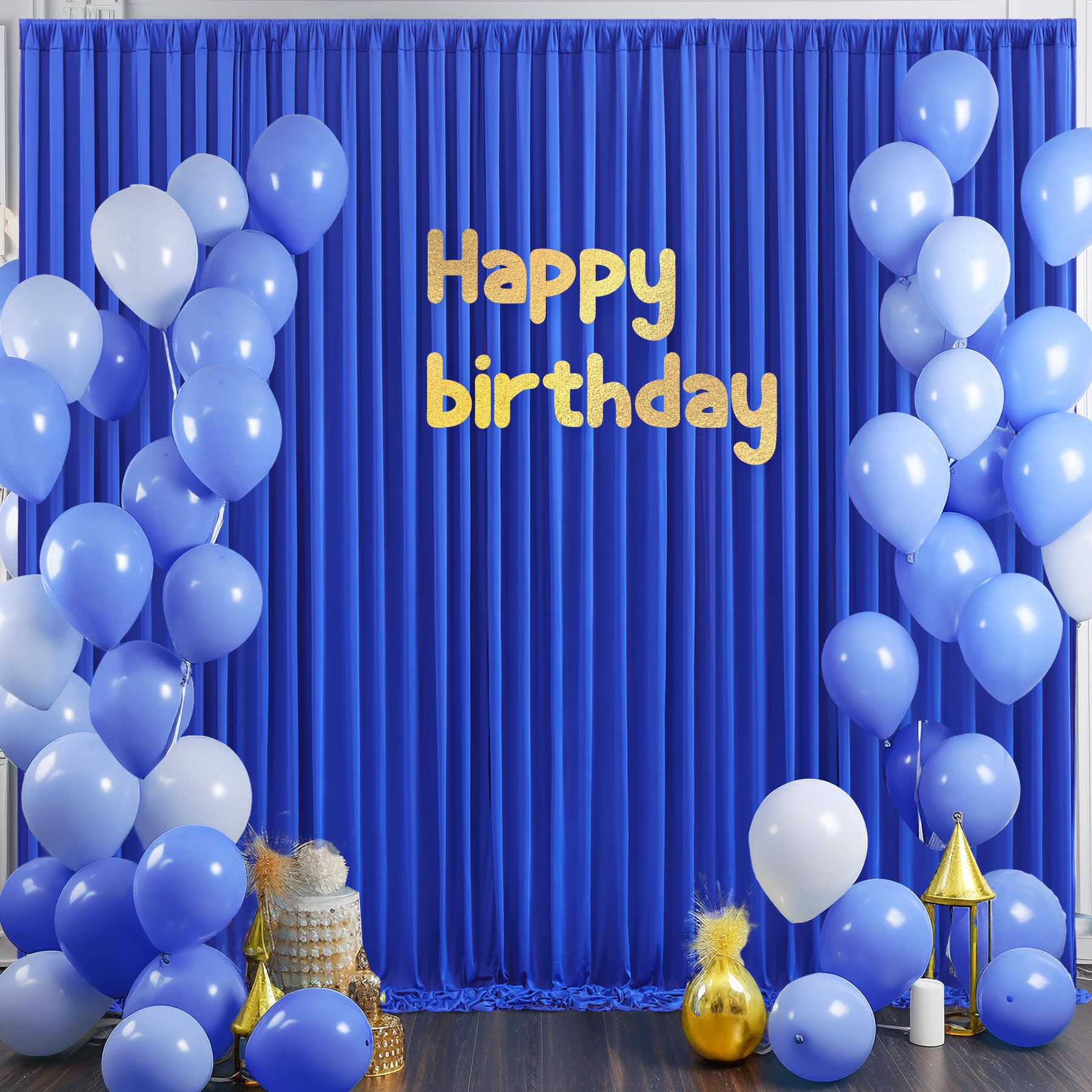 10Ft X 7Ft Royal Blue Backdrop Curtain For Parties Blue Wrinkle Free Backdrop Drapes Panels For Baby Shower Birthday Party Weddi