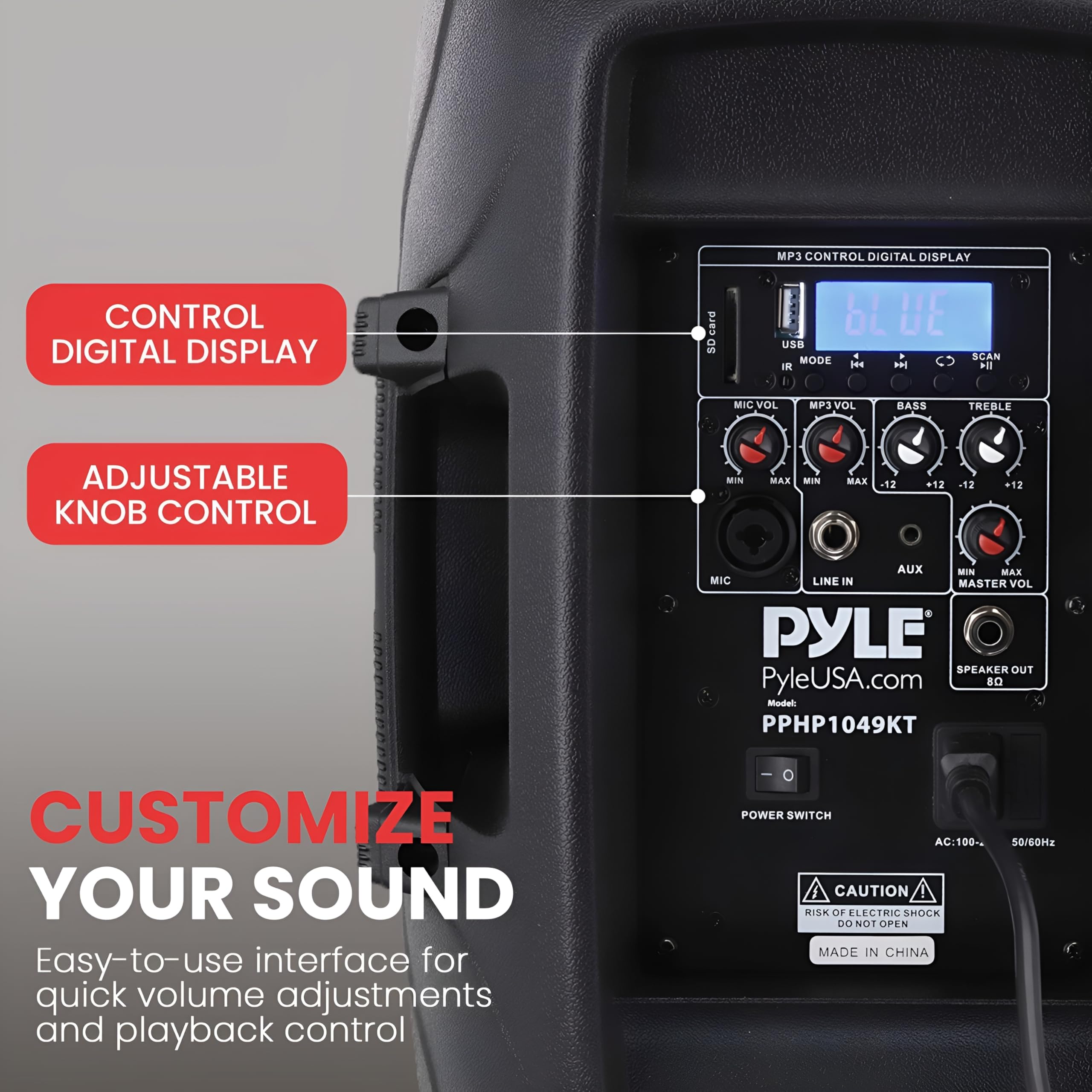 Pyle Wireless Portable Pa System - 1000W High Powered Bluetooth Compatible Active + Passive Pair Outdoor Sound Speakers W/ Usb S