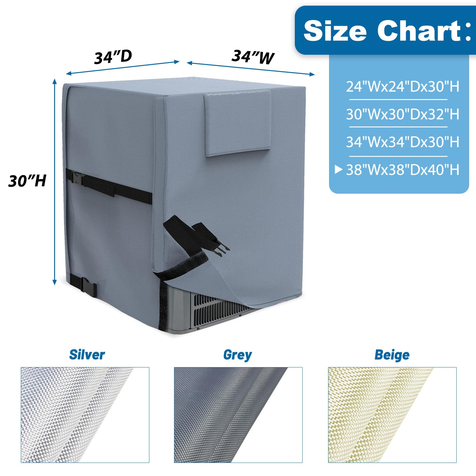 Akefit Air Conditioner Cover For Outside, Heavy Duty Waterproof Ac Defender With Durable Oxford Fabric A/C Cover For Outside Uni