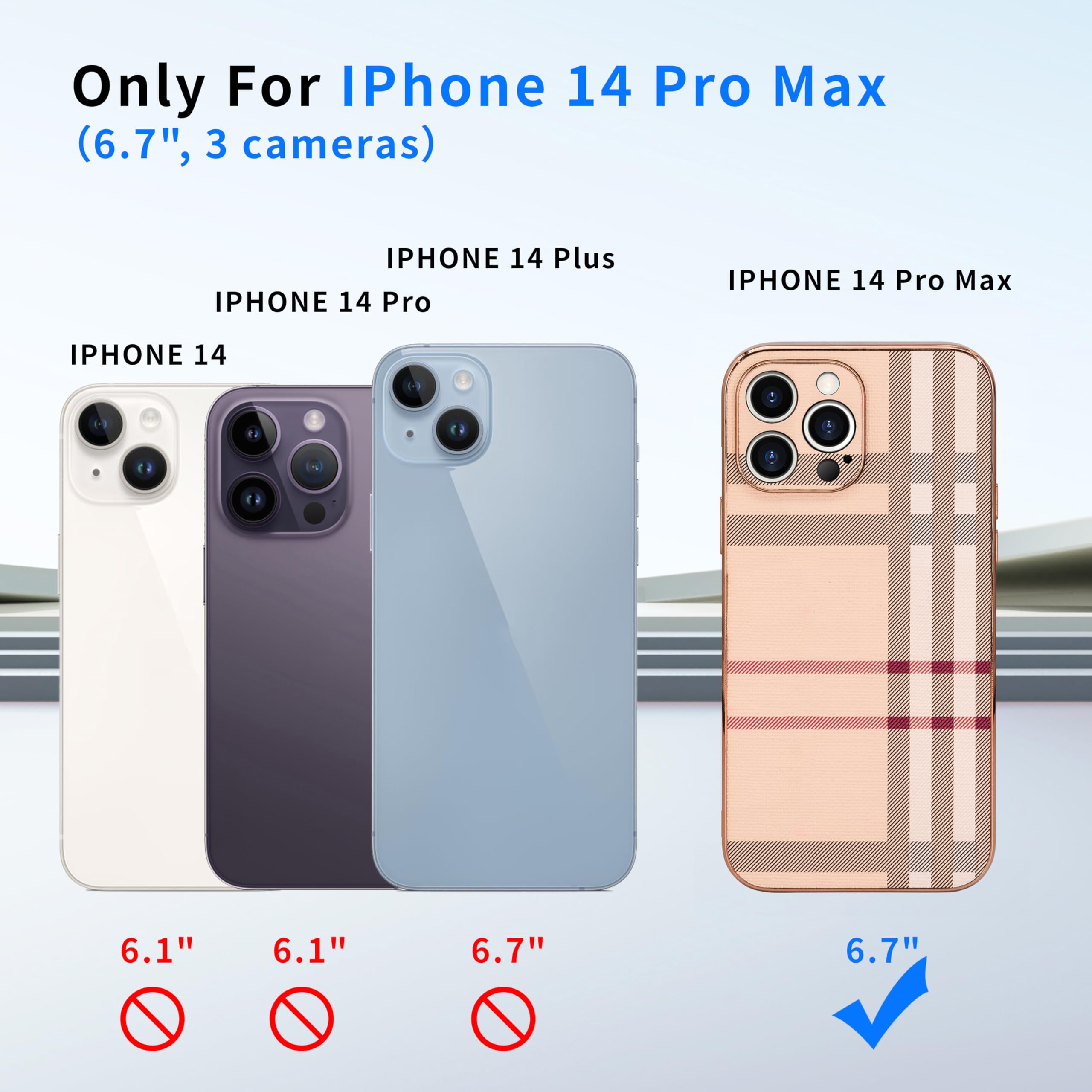 Linxuxie Phone Case For Apple Iphone 14 Pro Max, Fashion Leather Phone Case, Soft Tpu Drop Protection Shockproof Protective Phon