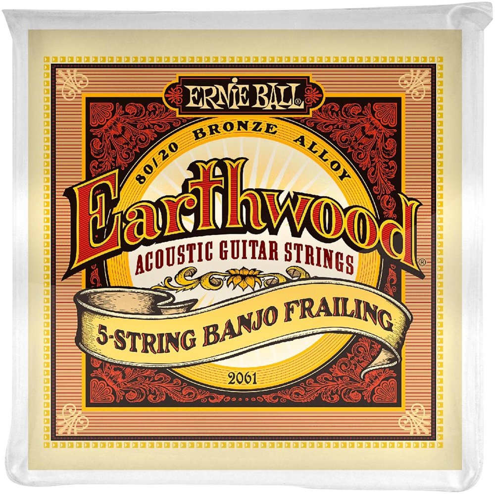 Ernie Ball Earthwood 5-String Frailing 80/20 Bronze Banjo Strings, 10-24 Gauge (P02061)