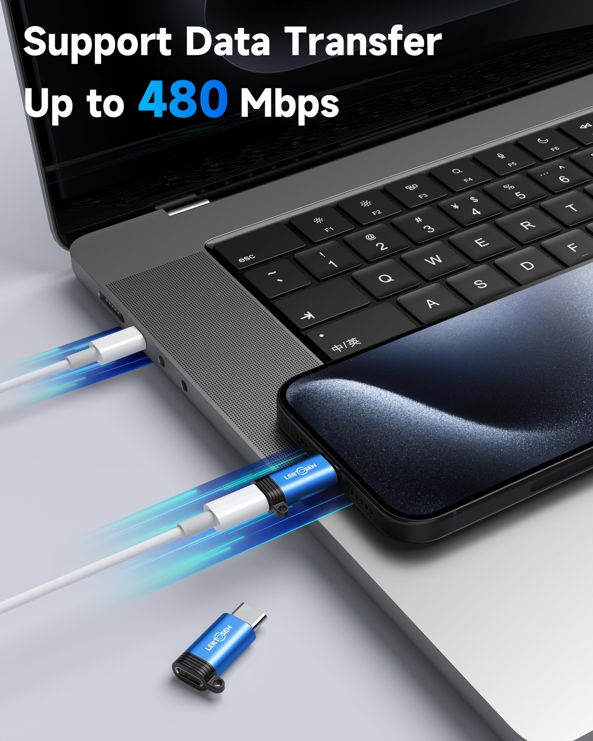 4 Pack Lightning To Usb C Adapter For Iphone 15/16/16 Pro/16 Pro Max/16 Plus,Samsung S24,Ipad Air,Fast Charging & Data Transfer,