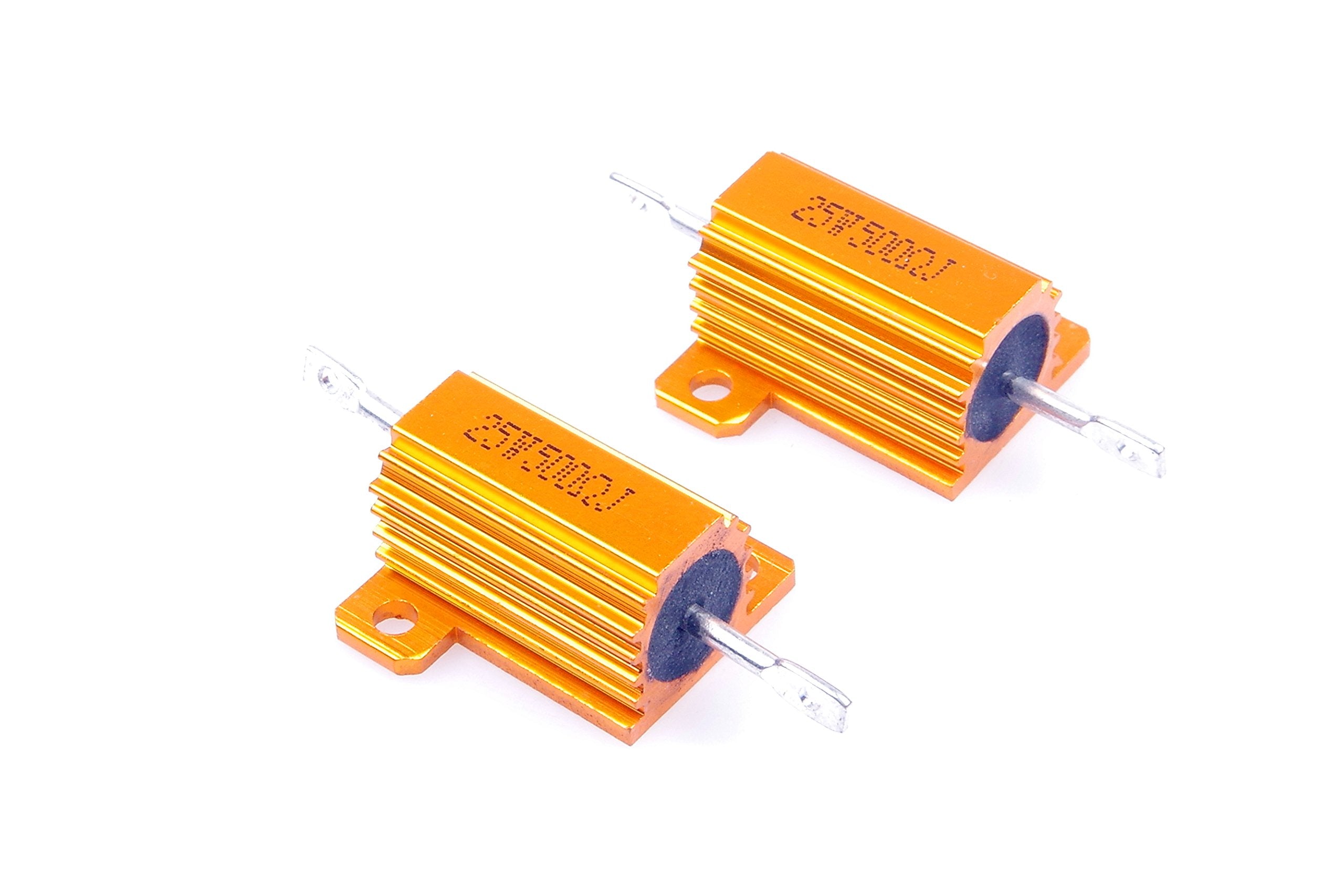 Lm Yn 25 Watt 500 Ohm 5% Wirewound Resistor Electronic Aluminium Shell Resistor Gold (Pack Of 2)