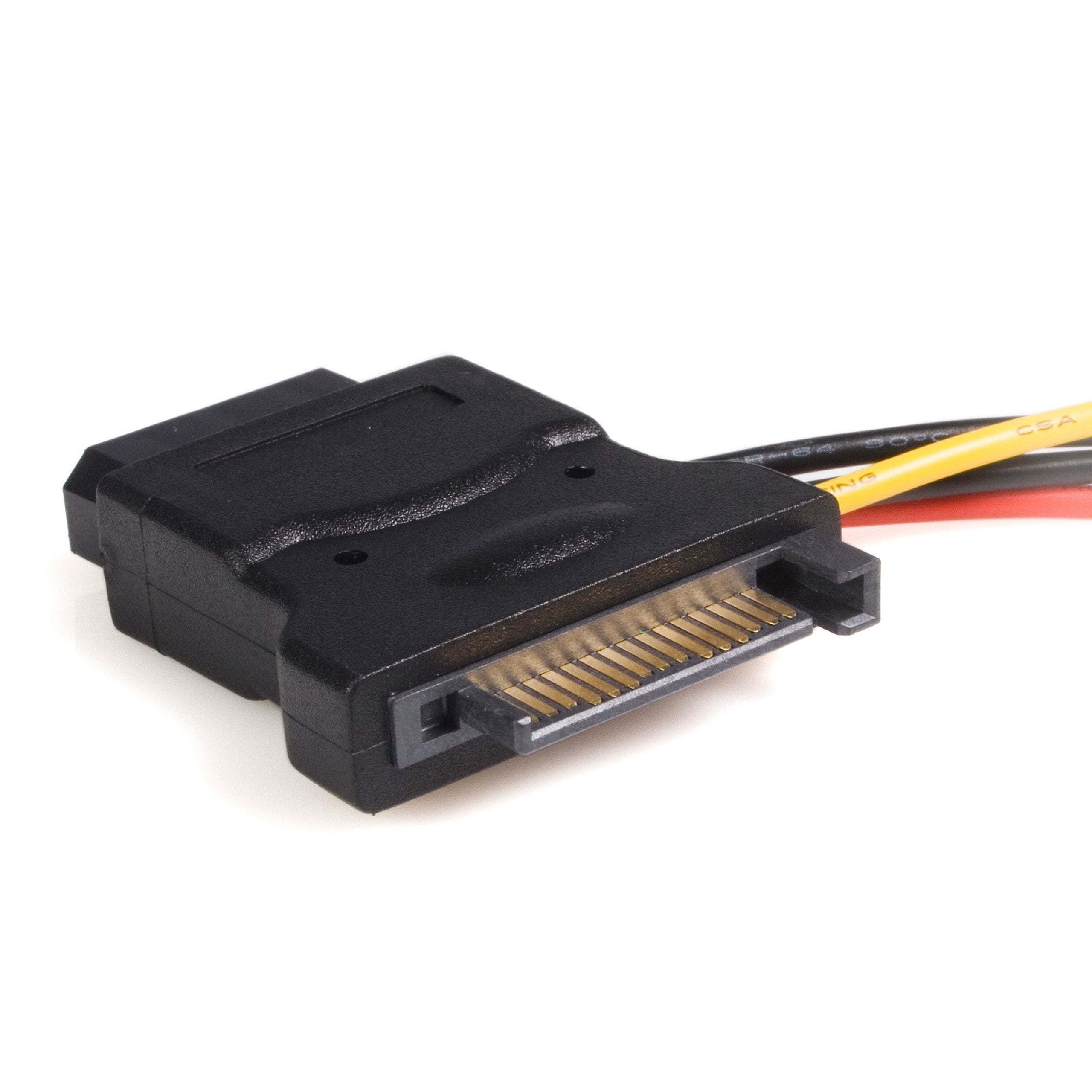 Startech.Com Sata To Lp4 Power Cable Adapter With 2 Additional Lp4   Power Adapter   4 Pin Internal Power (F) To Sata Power (M)