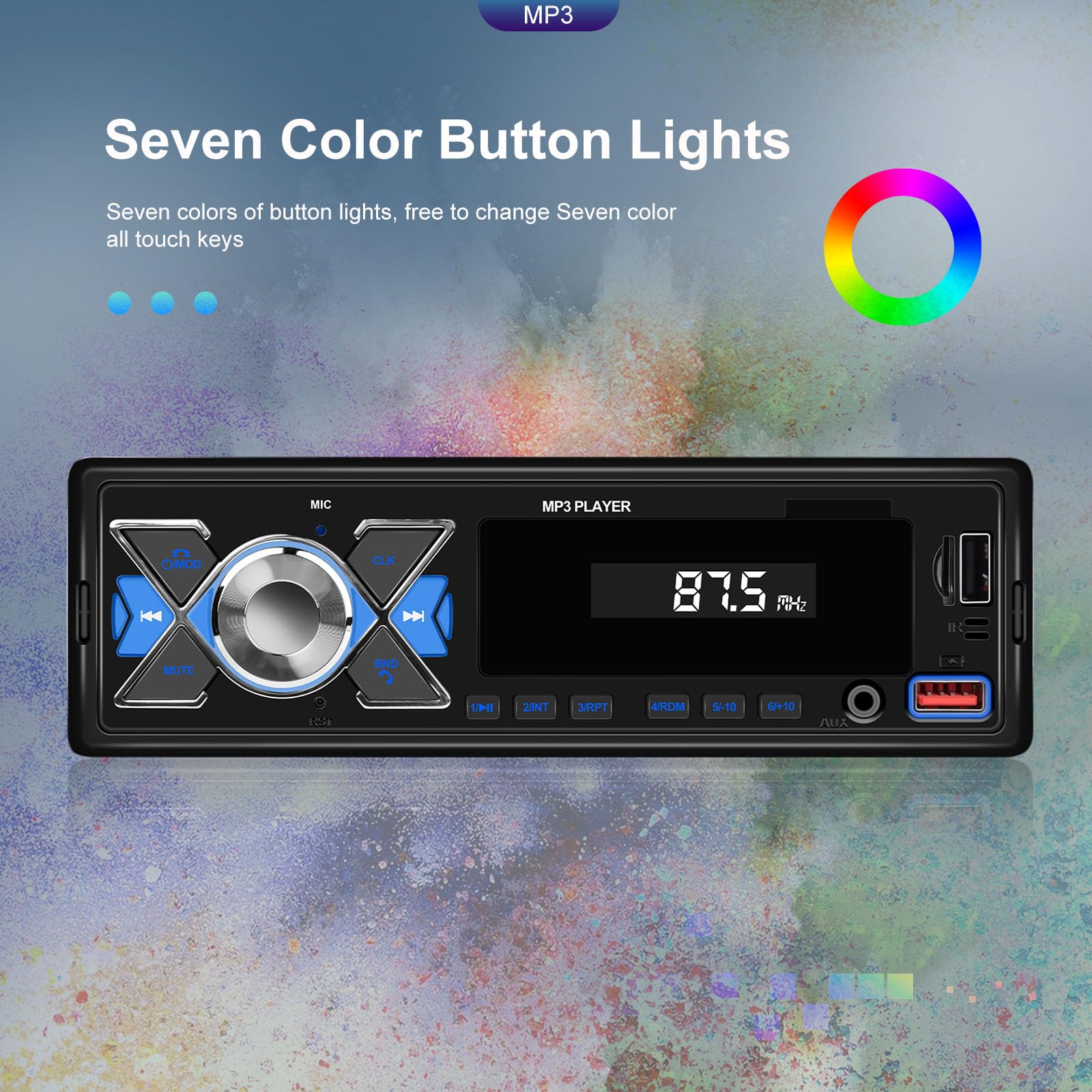 Camecho Single Din Car Stereo Bluetooth Audio Digital Media Receiver With Usb Port   Fm Radio, Mp3 Player, Eq, App Control, Mult