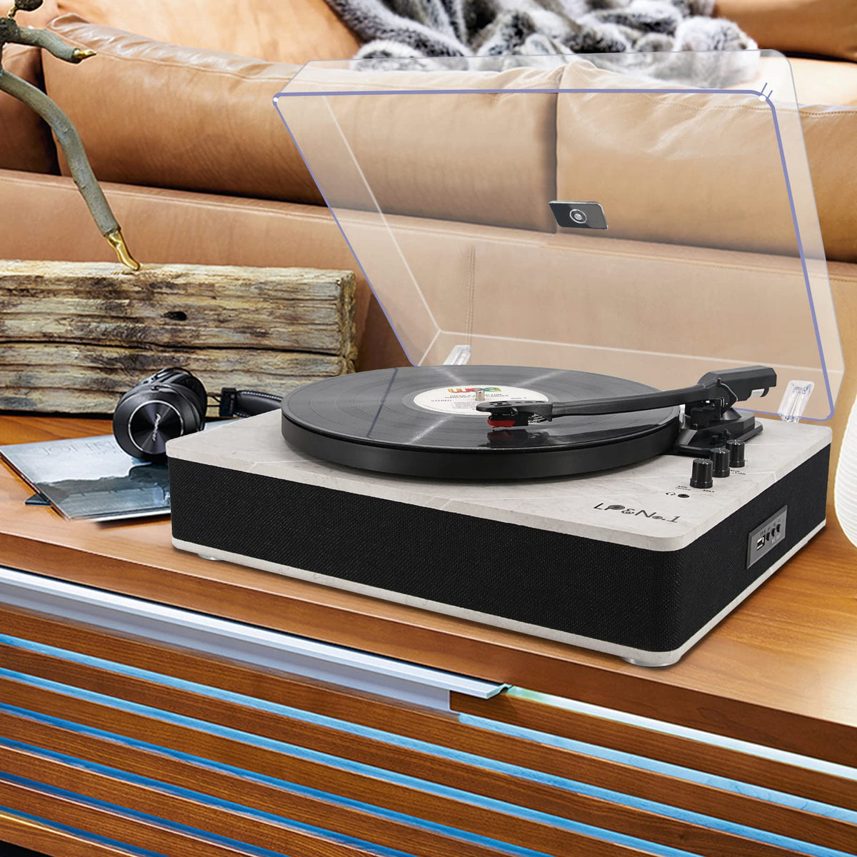 Lp&No.1 Record Player Wirelessturntable With Built In Speakers And Usb ...