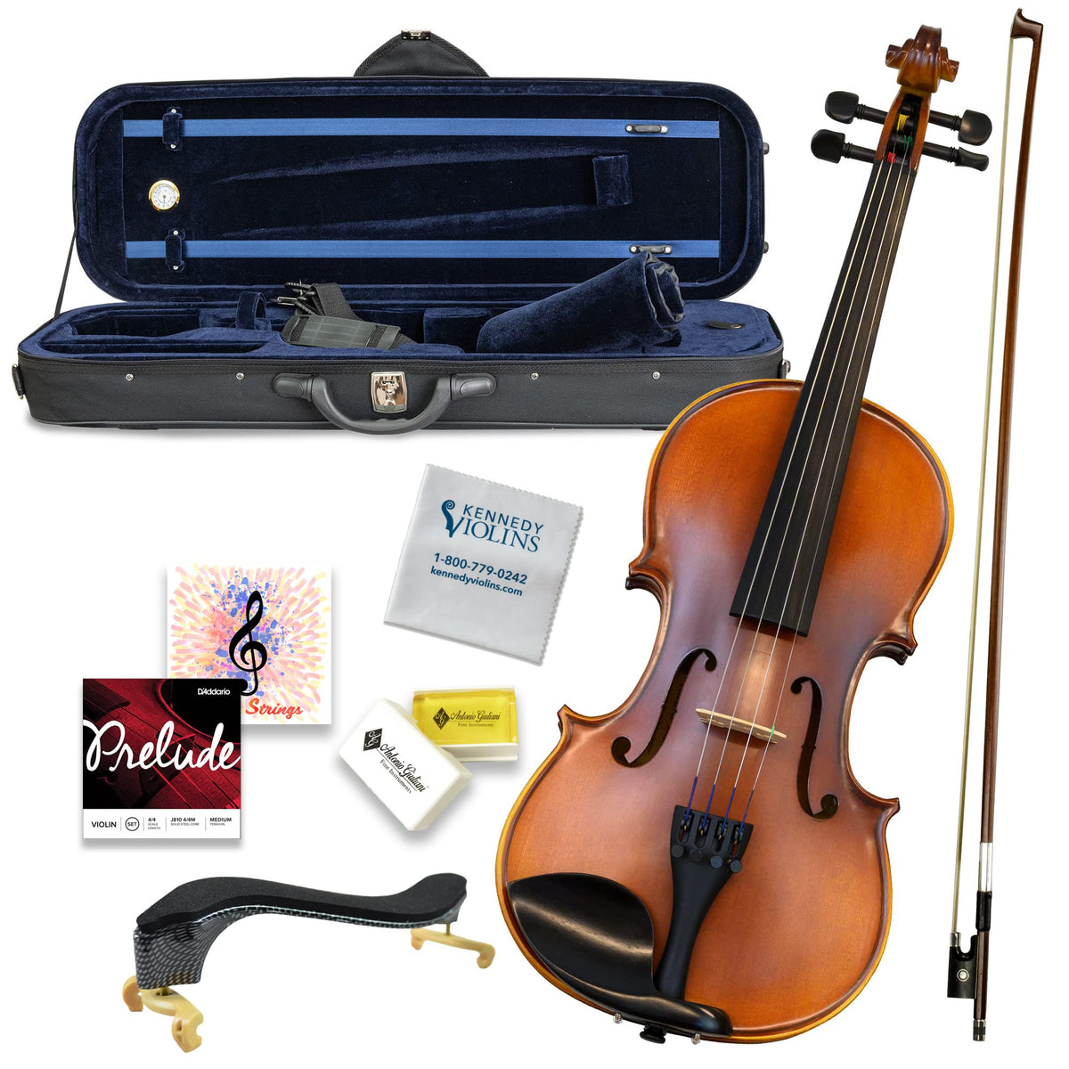 Bunnel Premier Violin Outfit 12 Size   Carrying Case And Accessories Included   Solid Maple Wood And Ebony Fittings By Kennedy V