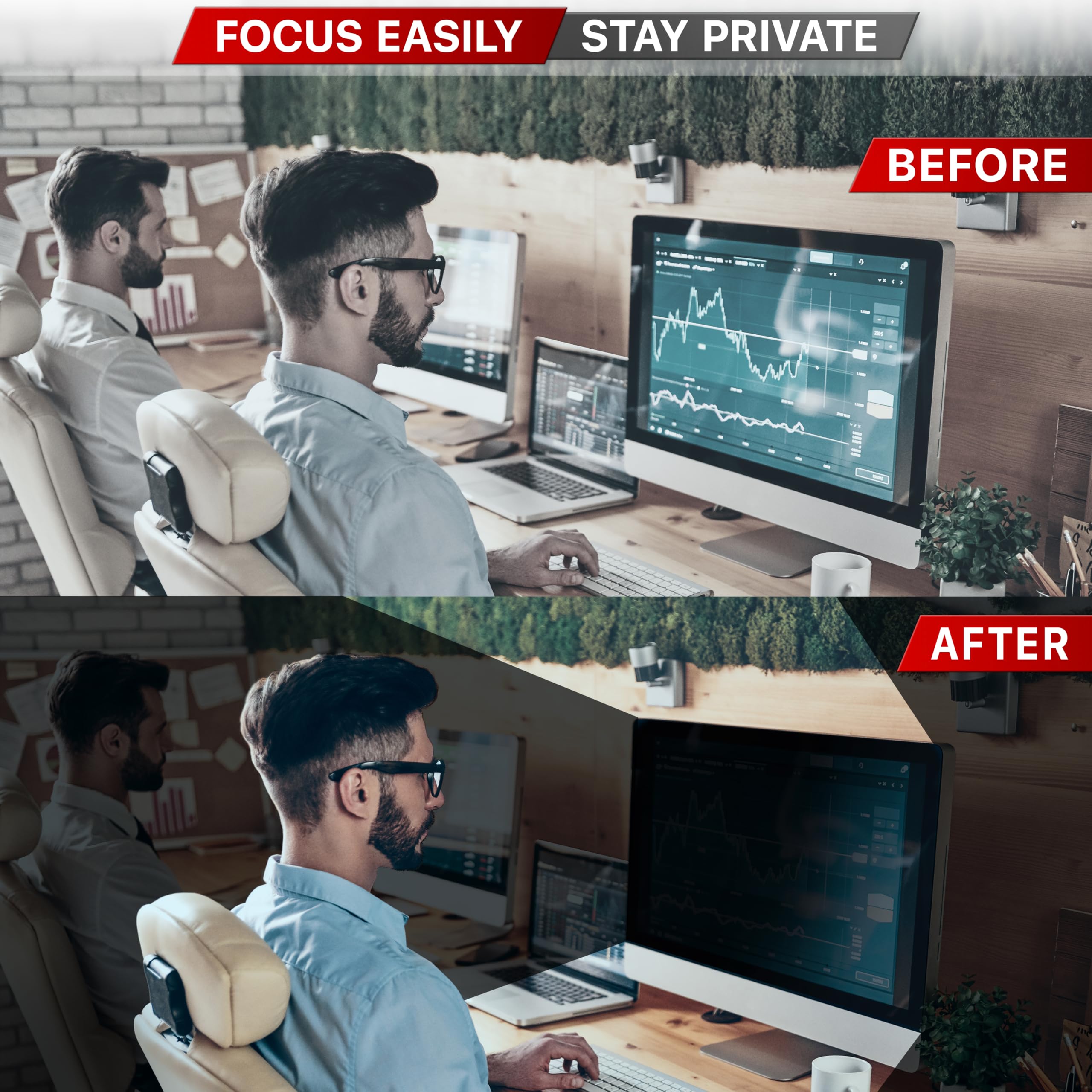 Vintez 34 Inch 21:9 Computer Privacy Screen Filter For Widescreen Monitor And Laptop   Anti Glare   Anti Scratch Protector Film