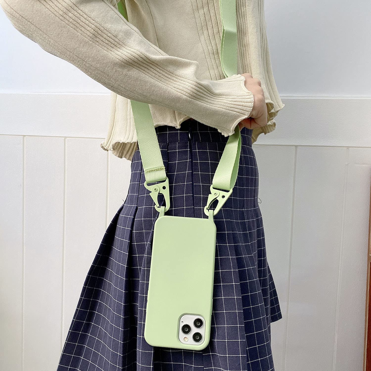 Cquukoi Compatible With Iphone 12 Mini,Crossbody Phone Case With Lanyard Cute Soft Silicone Case With Adjustable Shoulder Strap