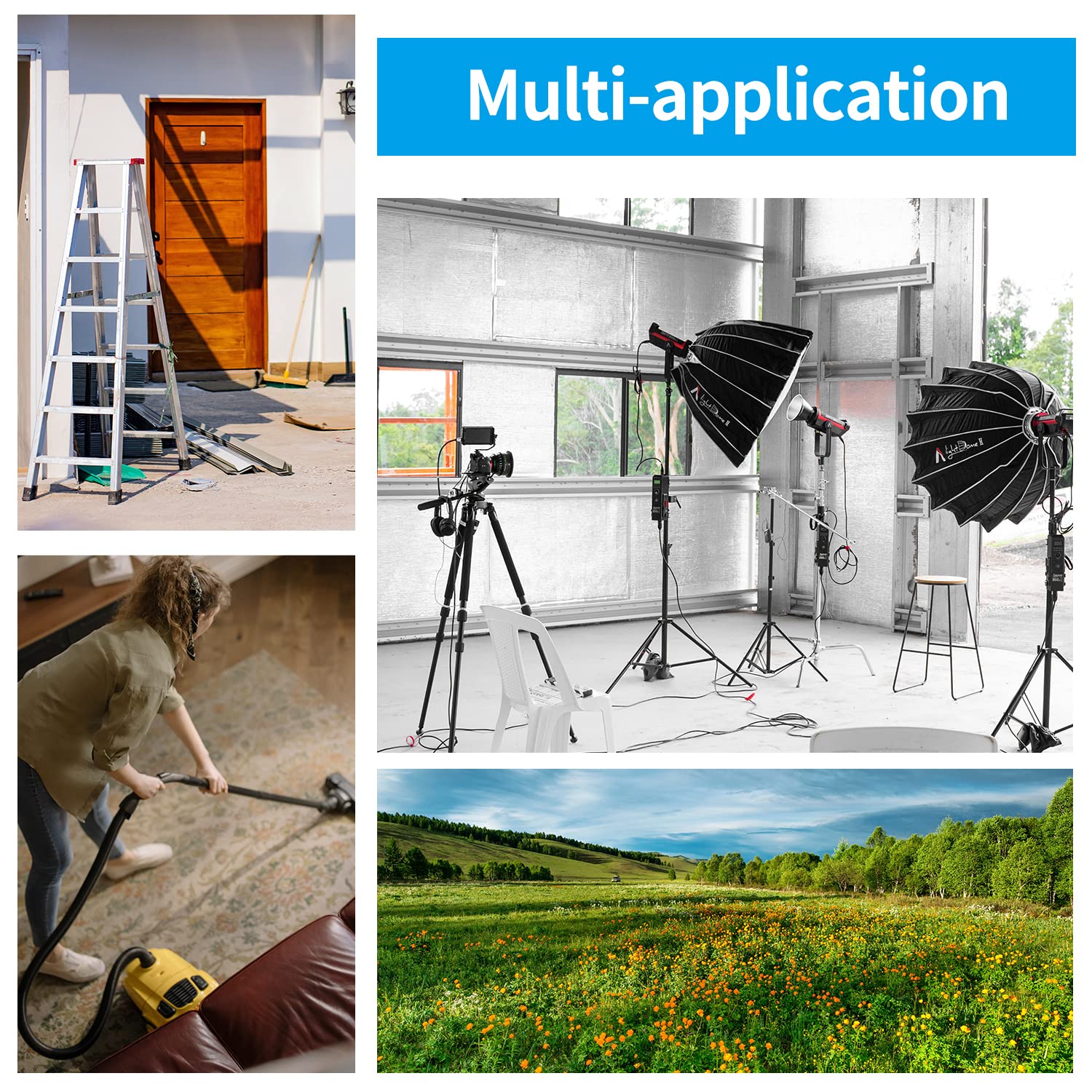 Short Power Extension Cord Outlet Saver, 16Awg/13A, 3 Prong (1Ft)