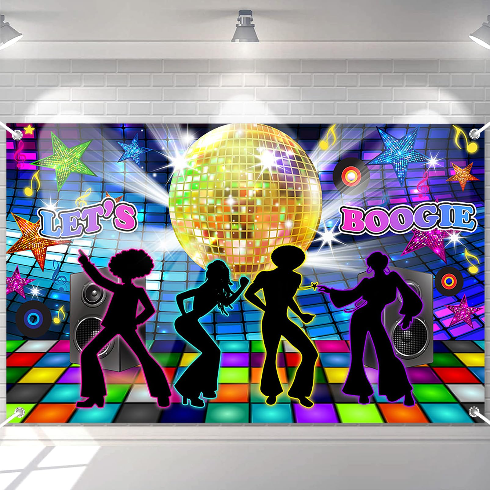 Avezano Disco Backdrop Back To 70S 80S 90S Dance Party Decorations Banner Let'S Boogie Birthday Party Photo Booth Backdrops 70.8
