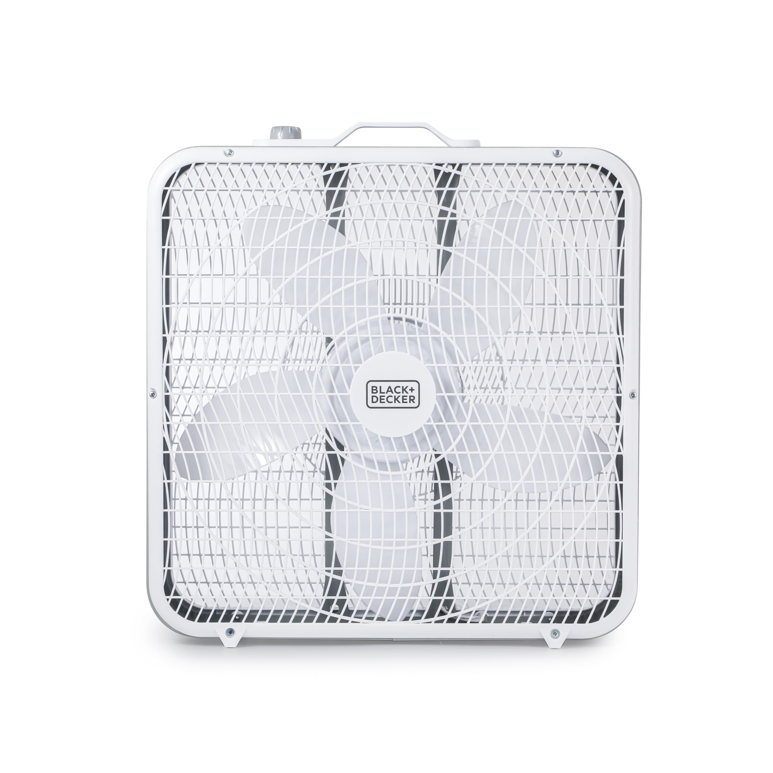 Black+Decker Box Fan With 3 Speed Settings, 20    Box Fan With Carrying Handle, Rotary Knob And Recessed Cord Storage, Portable