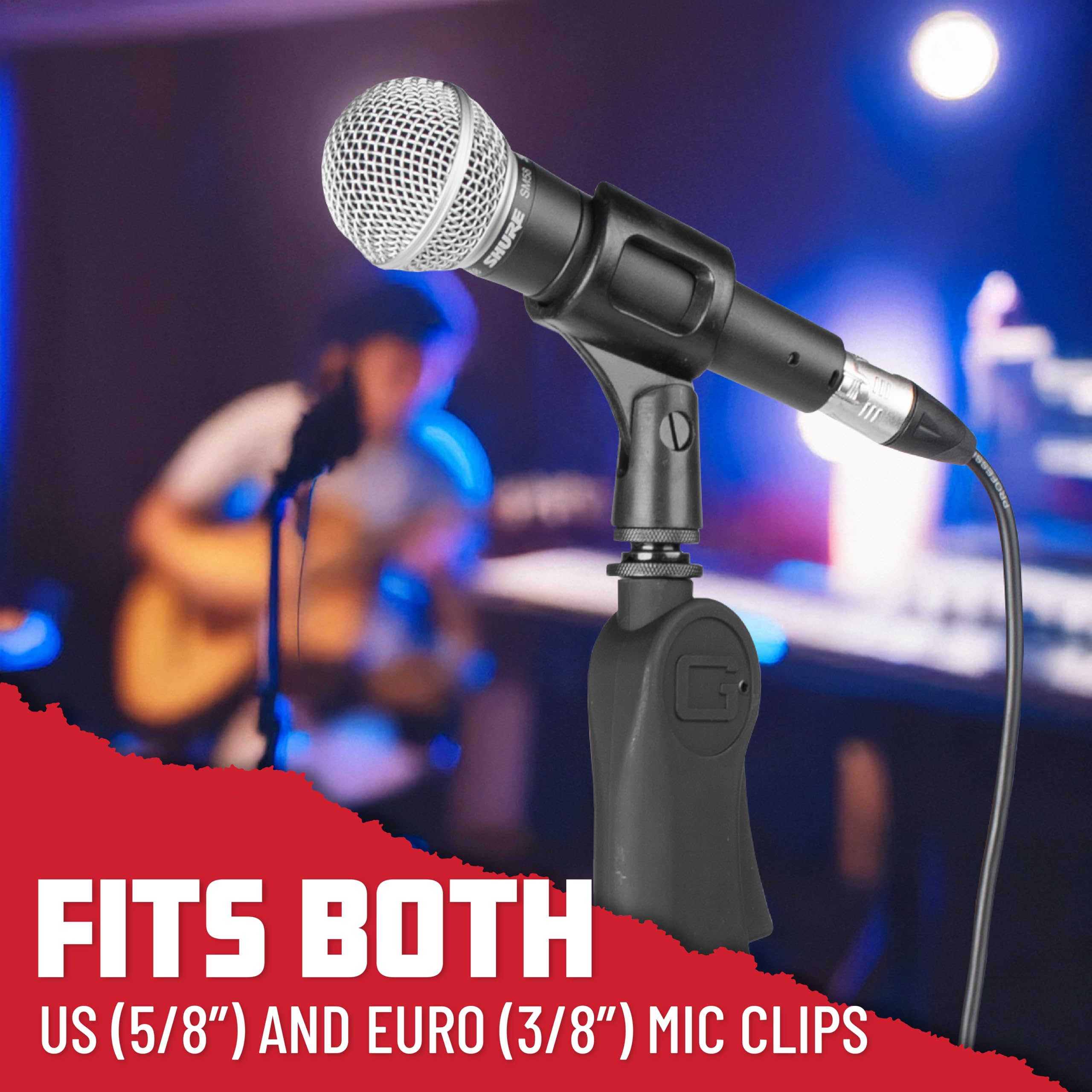 Gator Frameworks Microphone Stand With 12 Weighted Base And Deluxe Soft Grip Squeeze Height Adjustment, (Gfw-Mic-1201)