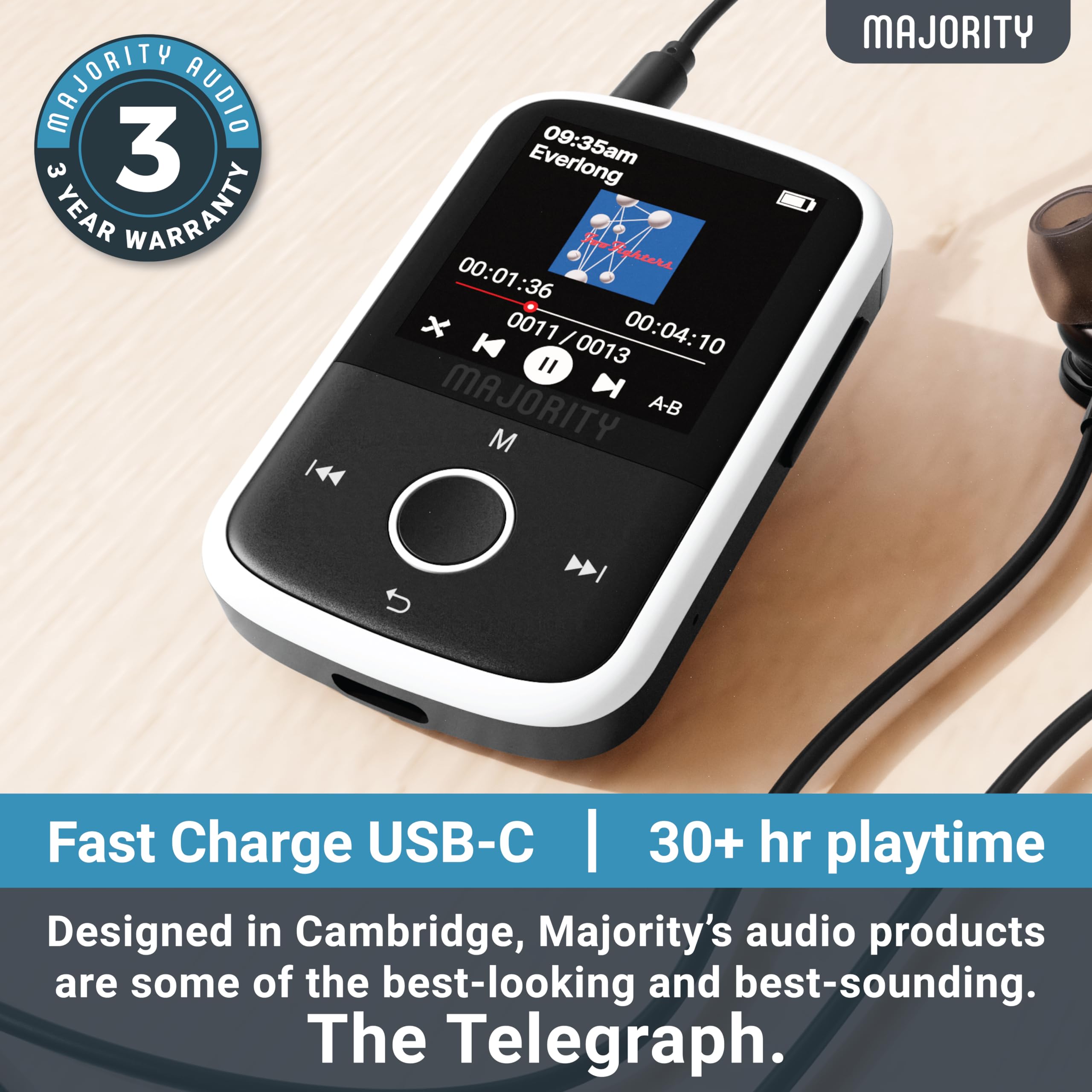 Mp3 Player With Bluetooth And Sports Clip | Earbuds Included, Expandable To 128Gb | Bluetooth Mp3 Music Player, Hd Color Screen,