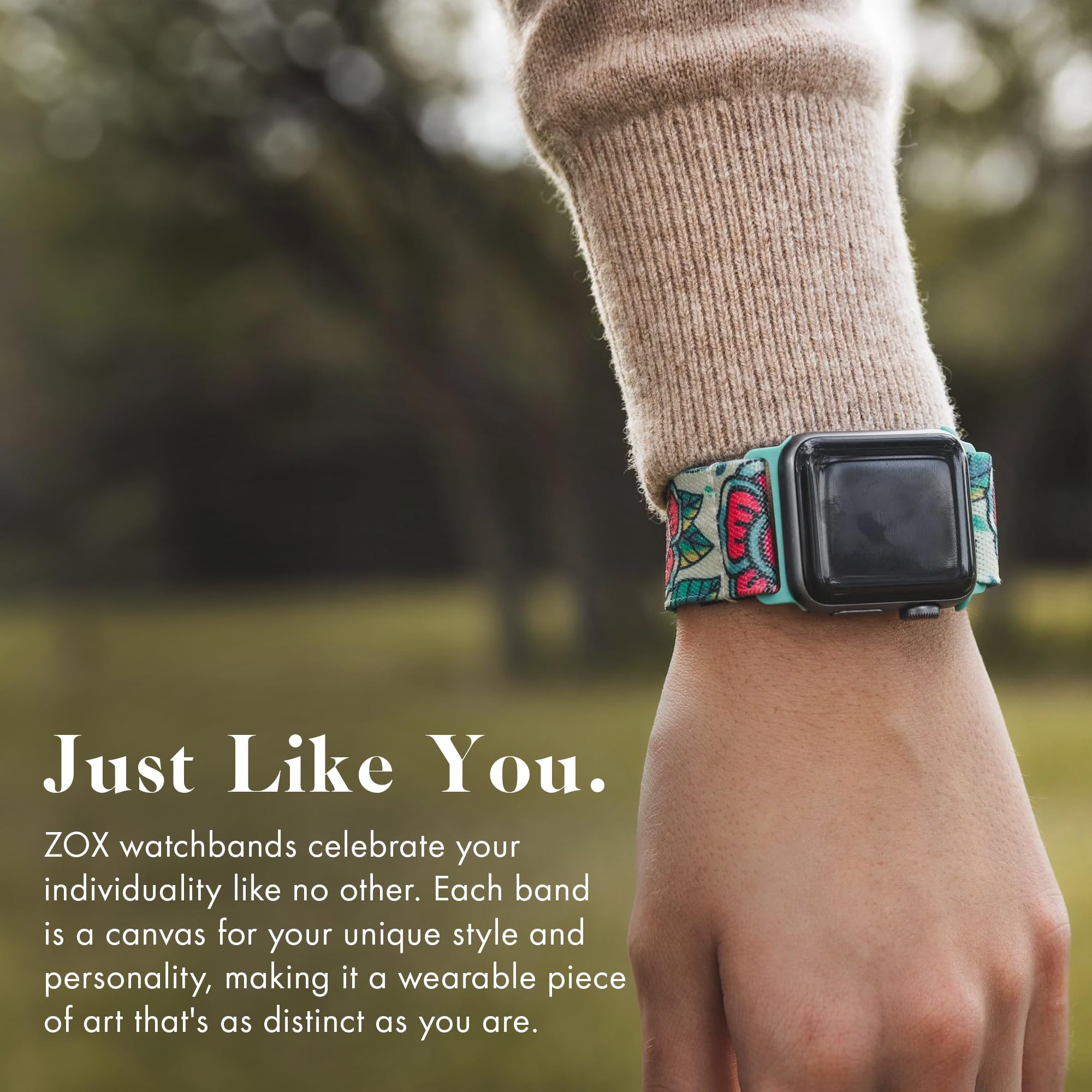 Zox Android Smart Watch Band - You Are Loved | Soft, Adjustable Elastic Band With Motivational Affirmations And Beautiful Artwor