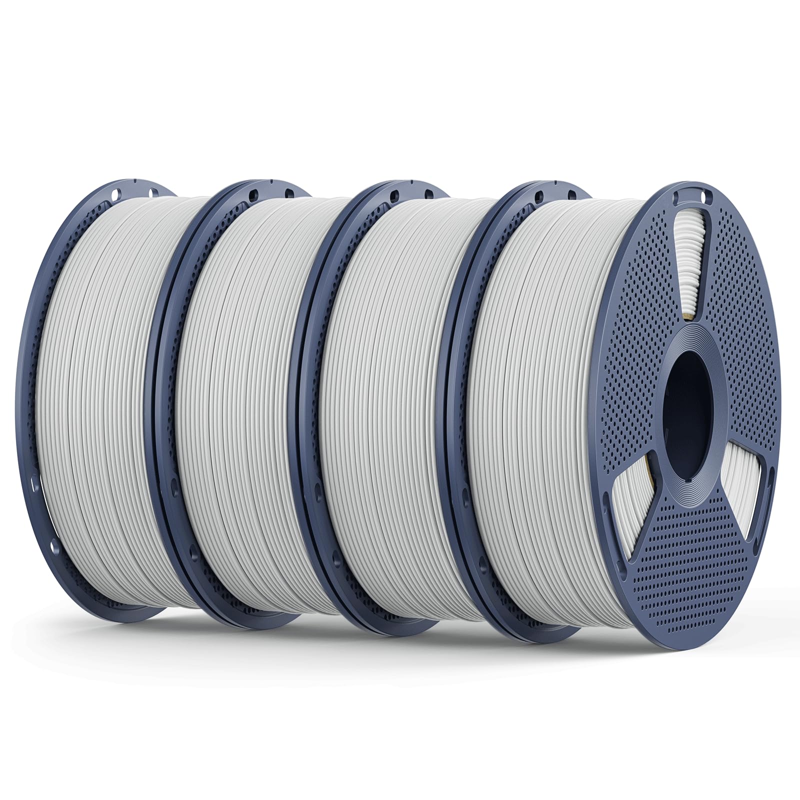 Matte PLA Filament 1.75mm, 4kg(8.8lbs) SUNLU 3D Printer Filament, Matte Surface Texture, No Clogging, Less Brittle, White 4 Pack