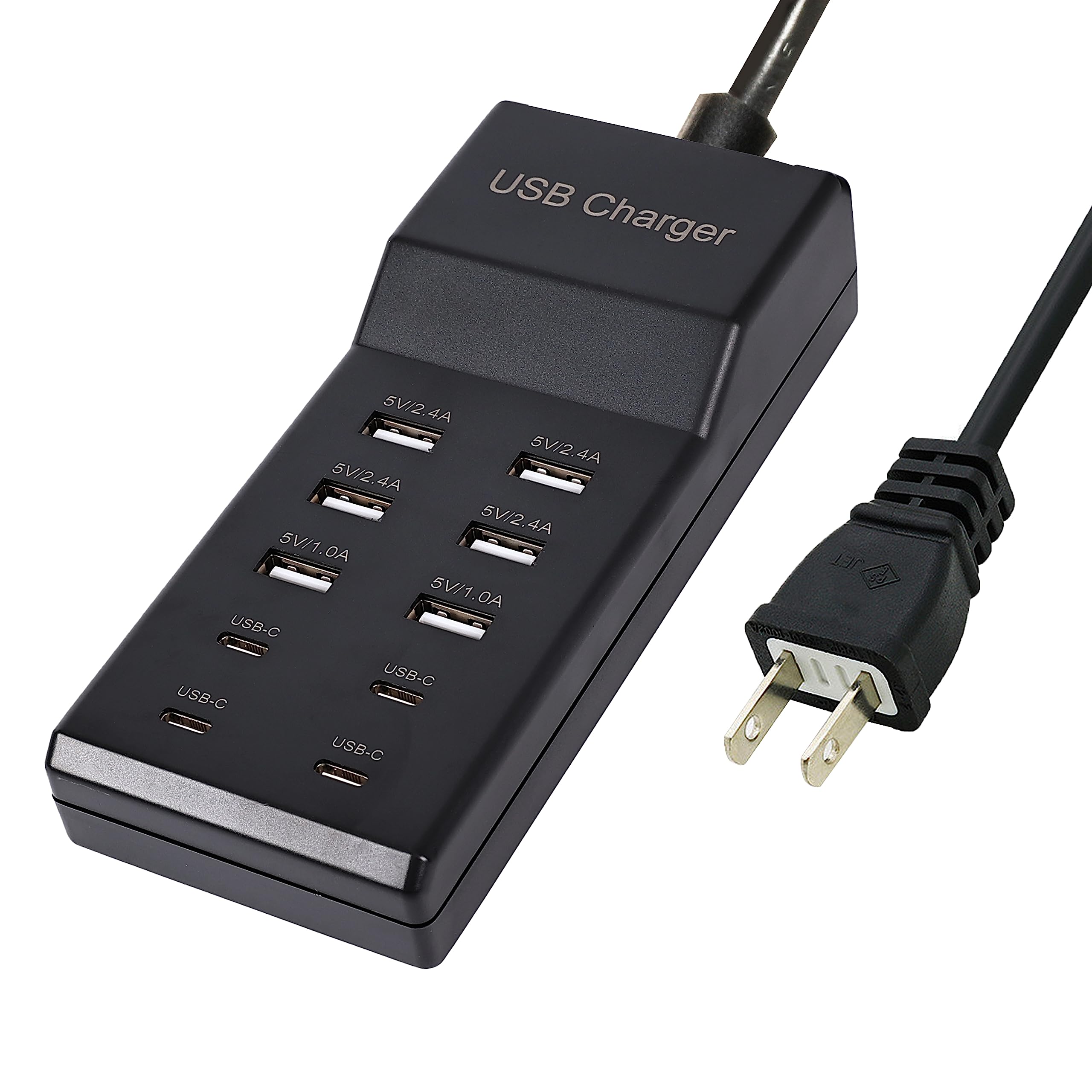 Wyssay USB Charger,50W USB Charging Station with 10-Port (6 USB-A Port & 4 USB-C Port) Compatible with iPhone 15/14/13/12/11/X/8