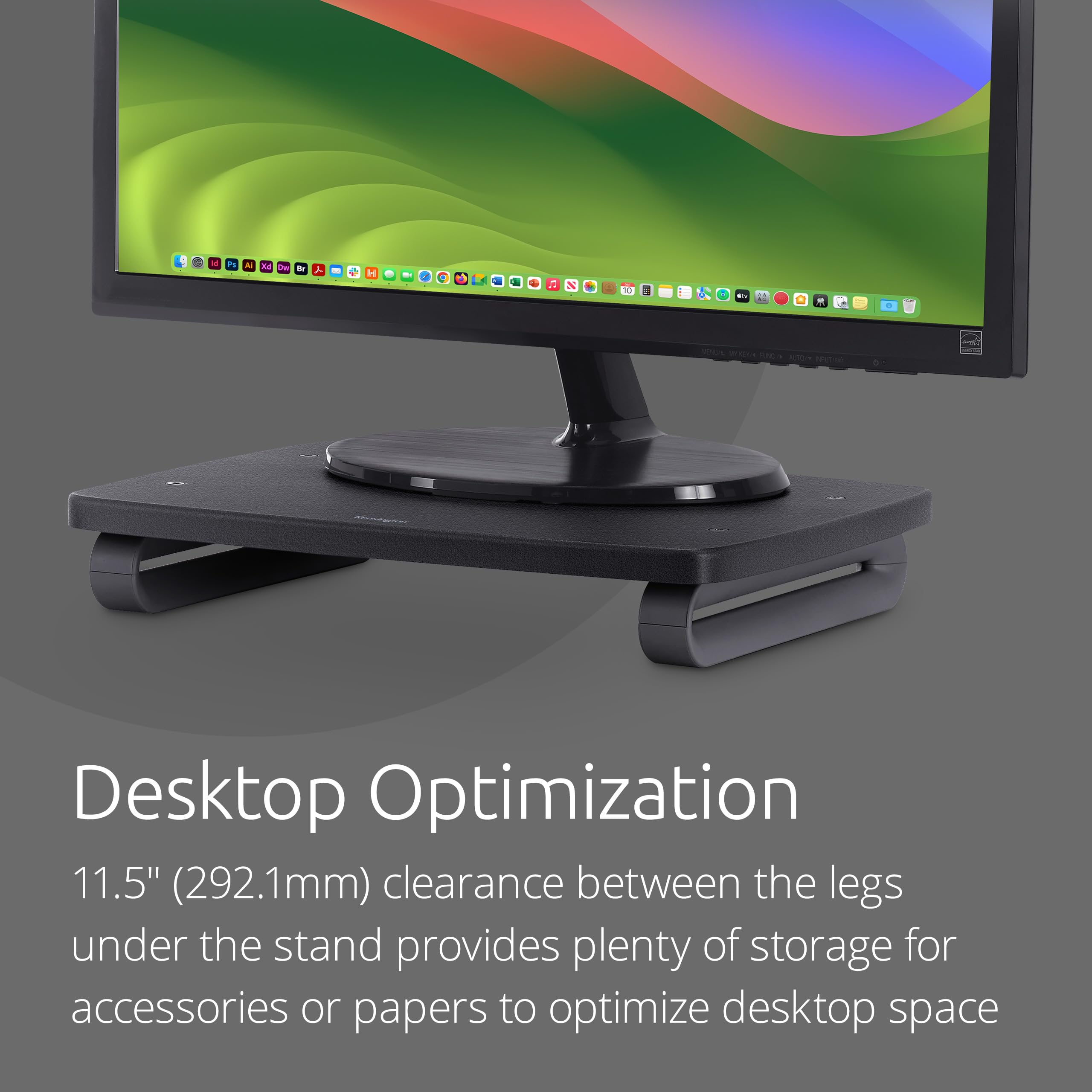 Kensington Smartfit Monitor Stand Plus For Up To 24       Screens   Black (K52786Ww)