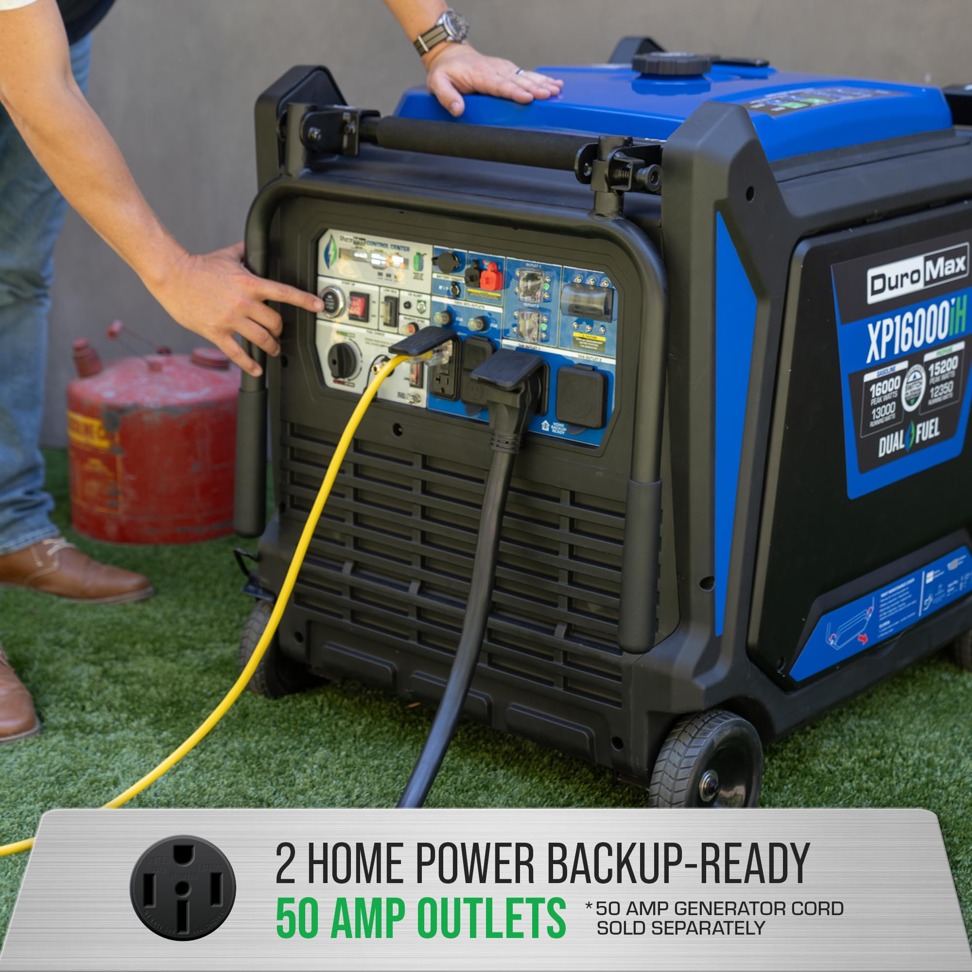 Duromax Xp16000Ih 16,000 Watt Dual Fuel Portable Home Power Backup Inverter Generator W/Co Alert