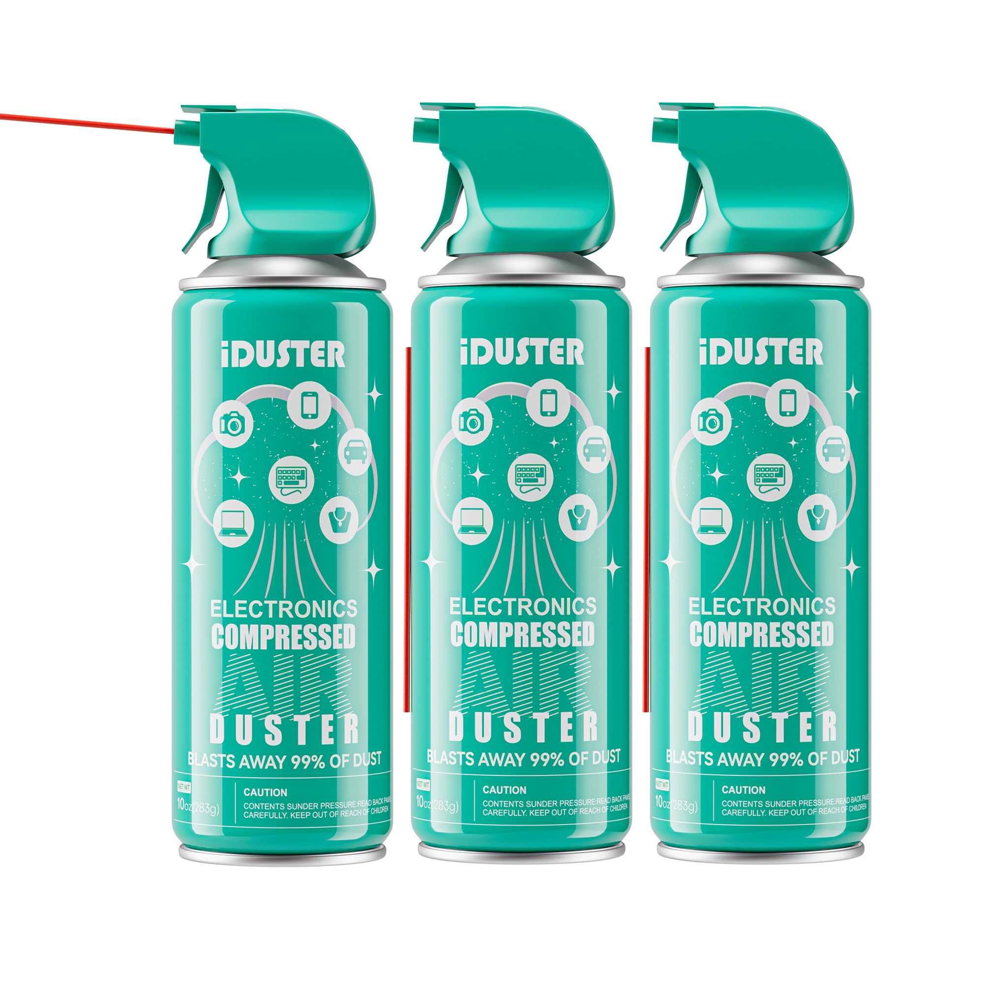 Compressed Air Duster Cleaner for Keyboard - iDuster Air Cans for Cleaning Dust, Hairs, Crumbs, Scraps for Laptop Computer Jewel