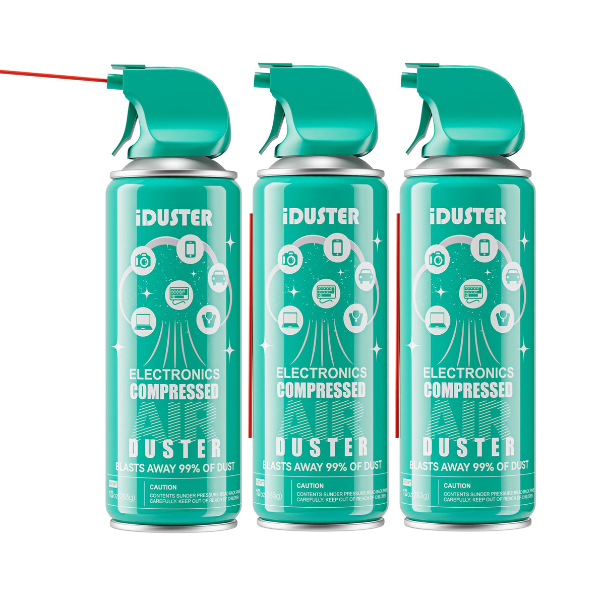 Iduster Compressed Canned Air Duster   Keyboard Cleaner, Compressed Air Can For Electronics, 3 Counts
