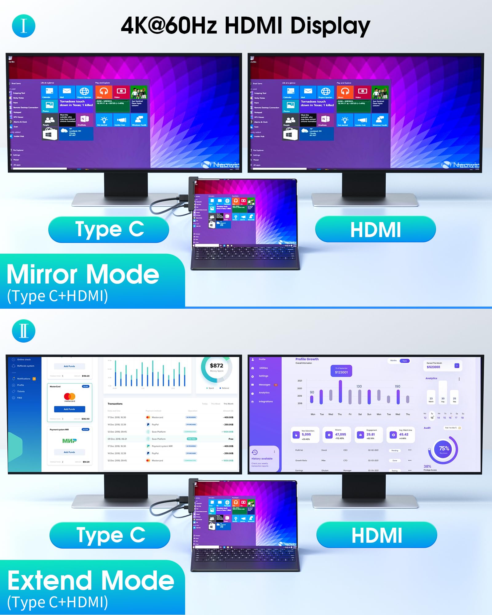 Byeasy Surface Pro 9 Docking Station, 6 In 2 Usb C Hub With 4K@60Hz Hdmi, 100W Pd Charging, 1000M Ethernet Lan, 2 Usb 3.0 Ports, And Tf Card Reader   Designed For Surface Pro 9