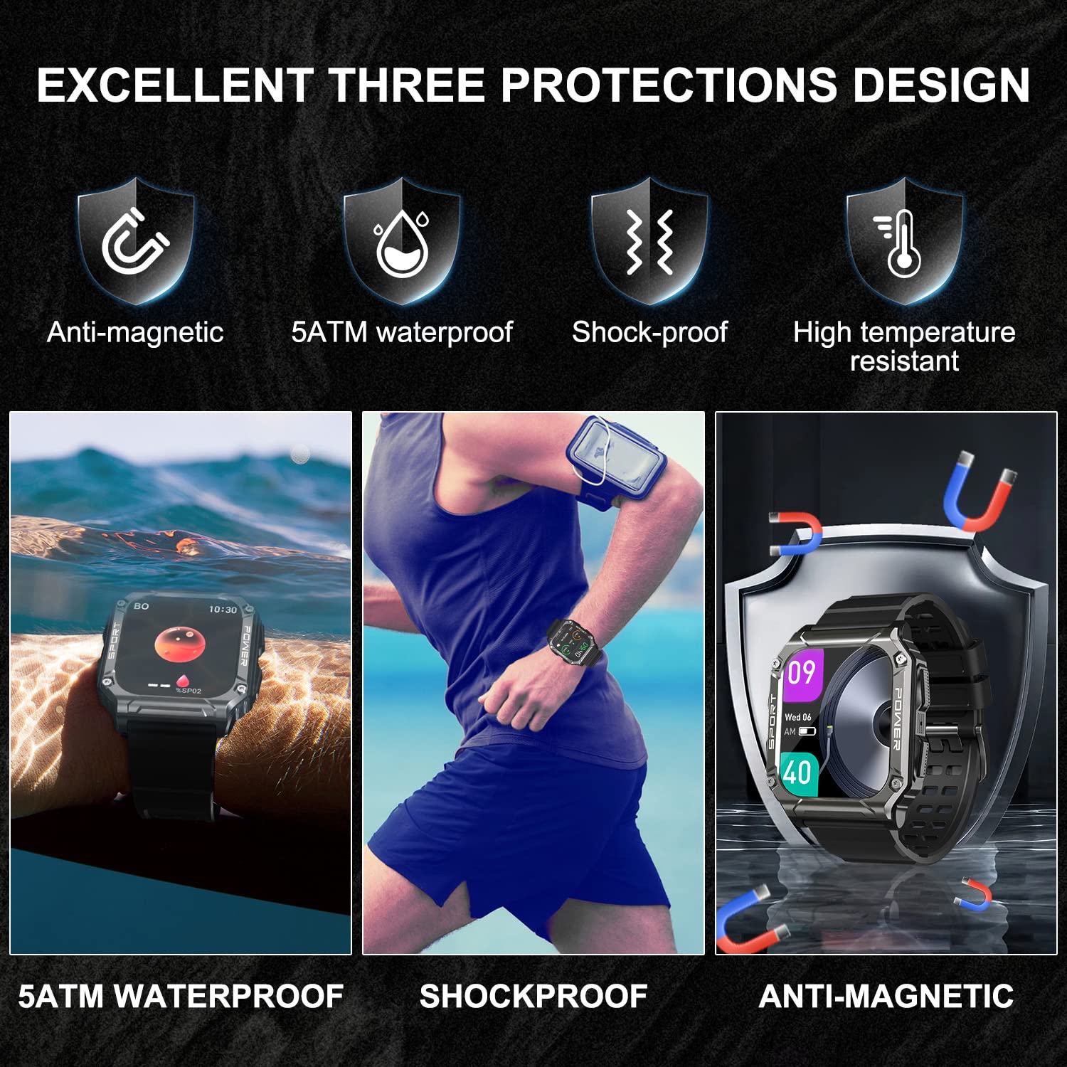 Smart Watch For Men With Phone Function 1.95    Hd Touchscreen Smartwatch Fitness Tracker 130+ Sports Modes Ip68 Waterproof Wris