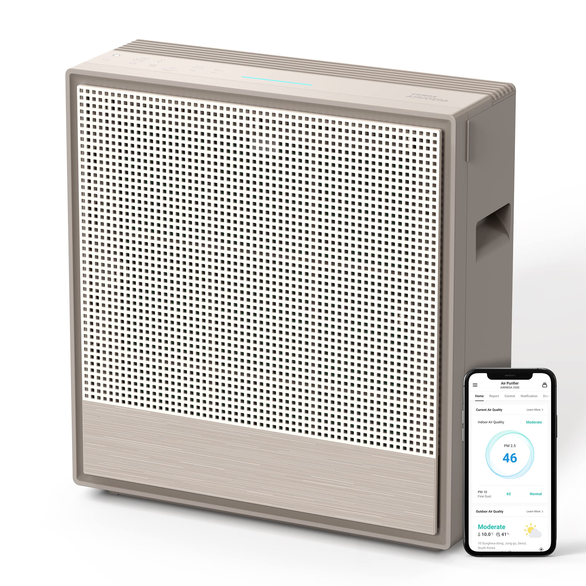 Coway Air Purifiers For Home Large Room Up To 1,860 Ft, Washable Pre Filter And True Hepa Filter For Smoke, Allergies, Pet Dande