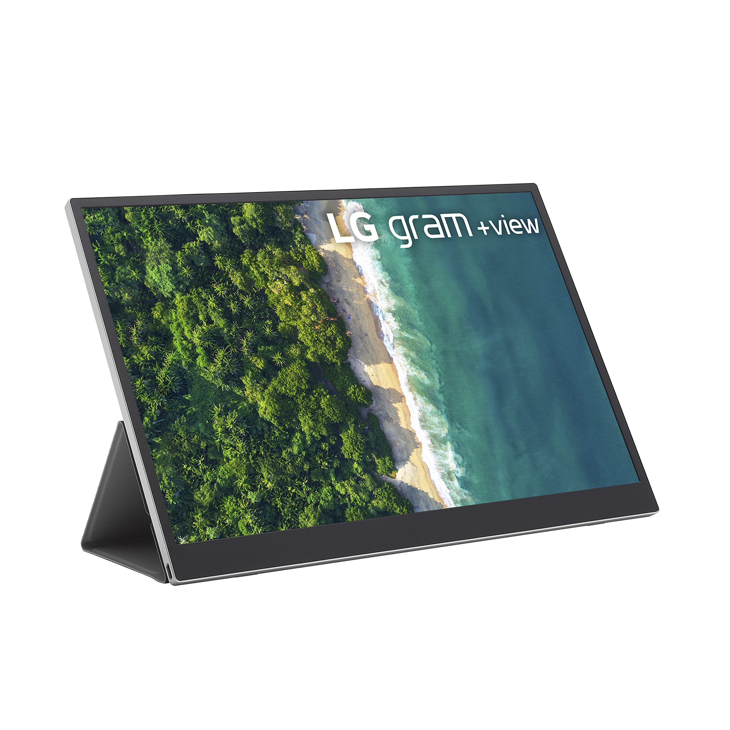 LG gram +View 16" Portable WQXGA IPS Monitor, 2560x1600, DCI-P3 99%, USB-C, Silver, Model 16MQ70.ADS