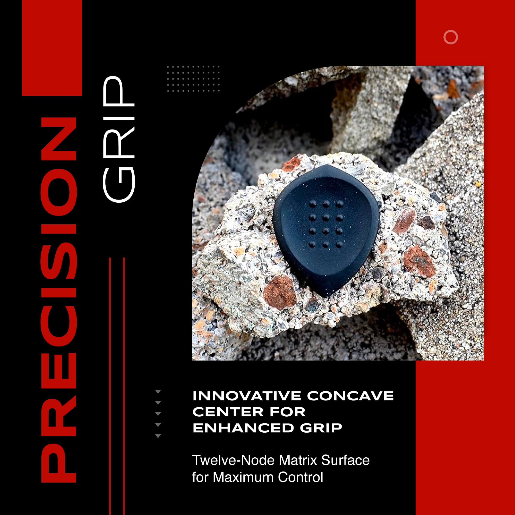 Acoustik Attak Stealth Structured Guitar Pick   Small Beveled Guitar Picks, Unique Tone (10 Pack, Black)