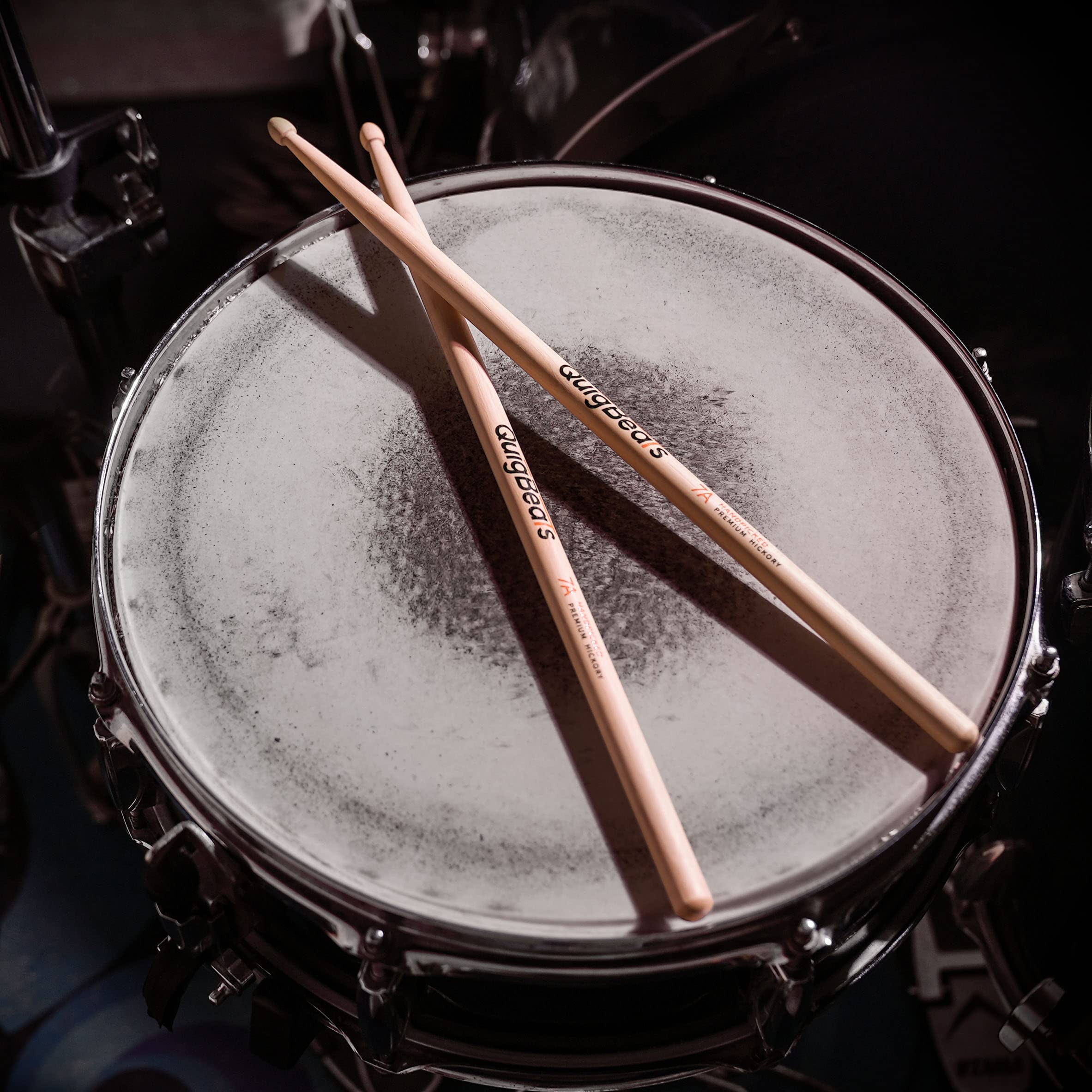 Quigbeats Drum Sticks, Premium Hickory 7A Drumsticks, Pitch Matched Drumsticks For Adults & Kids 2 Pairs   A
